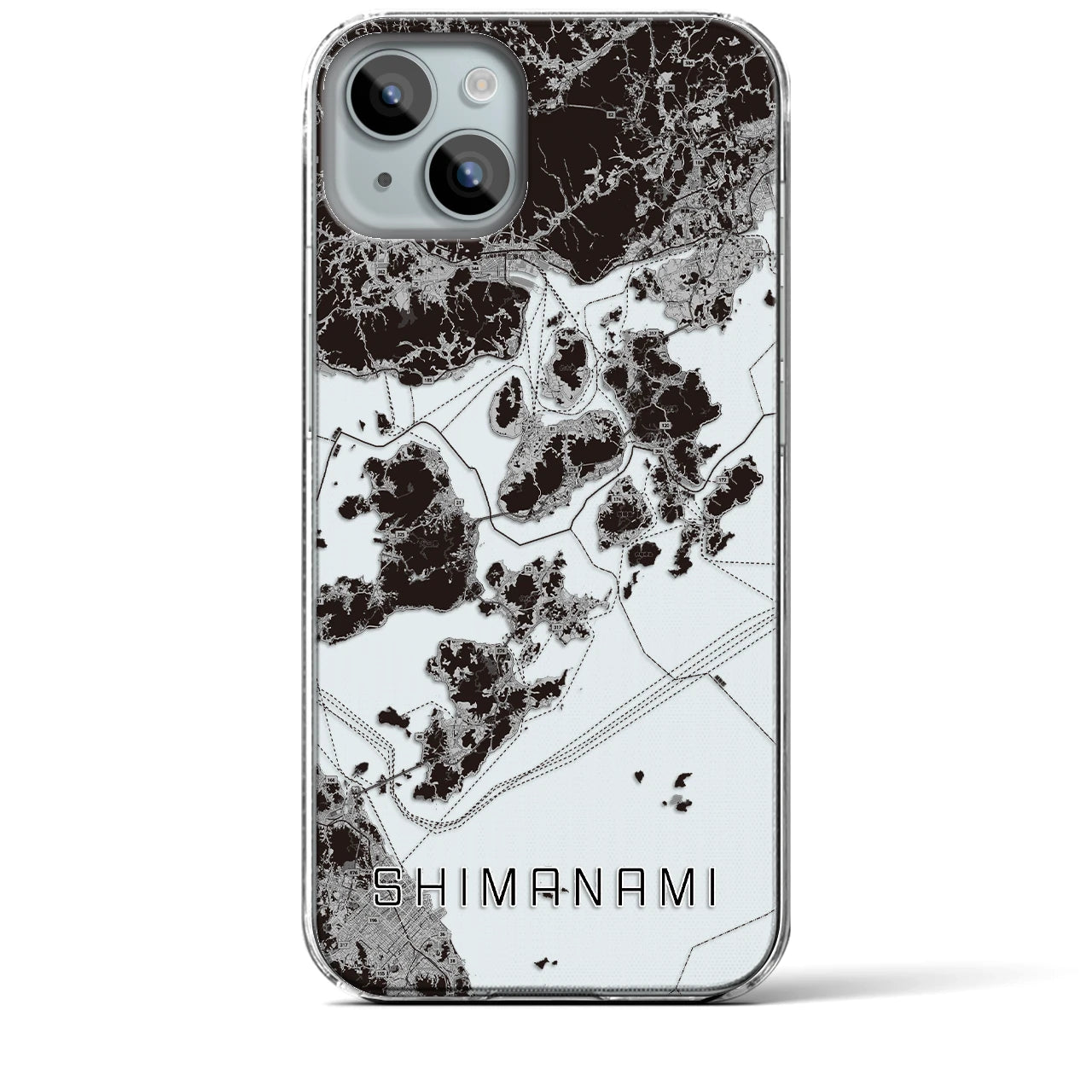 【しまなみ2(広島県)】地図柄iPhoneケース(クリアタイプ)