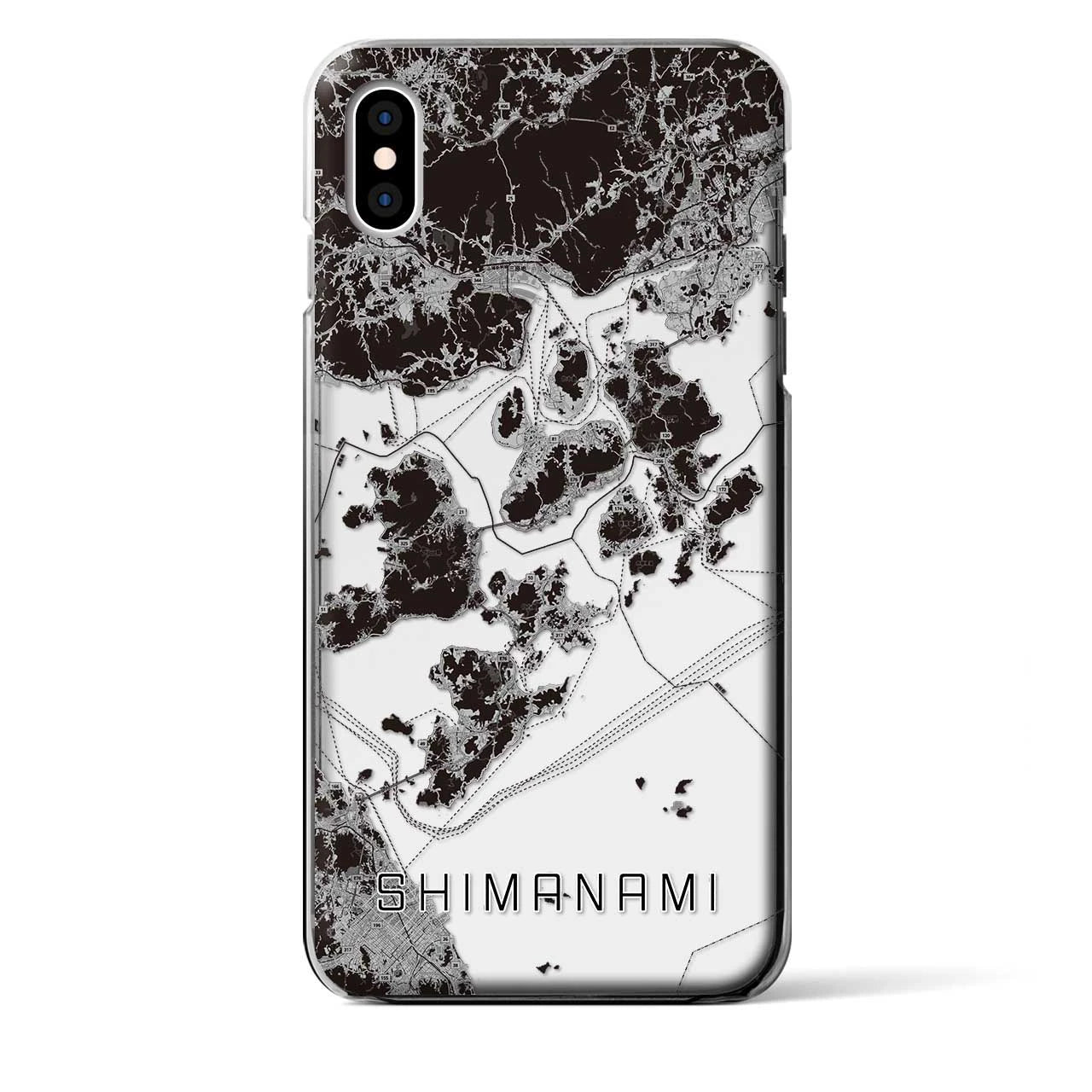 【しまなみ2(広島県)】地図柄iPhoneケース(クリアタイプ)