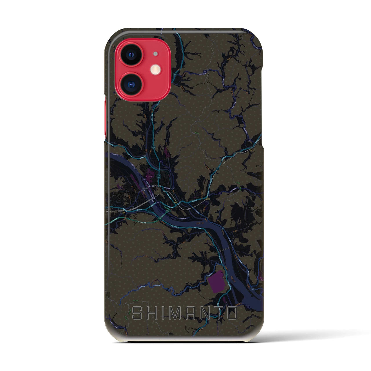 【四万十(高知県)】地図柄iPhoneケース(バックカバータイプ)