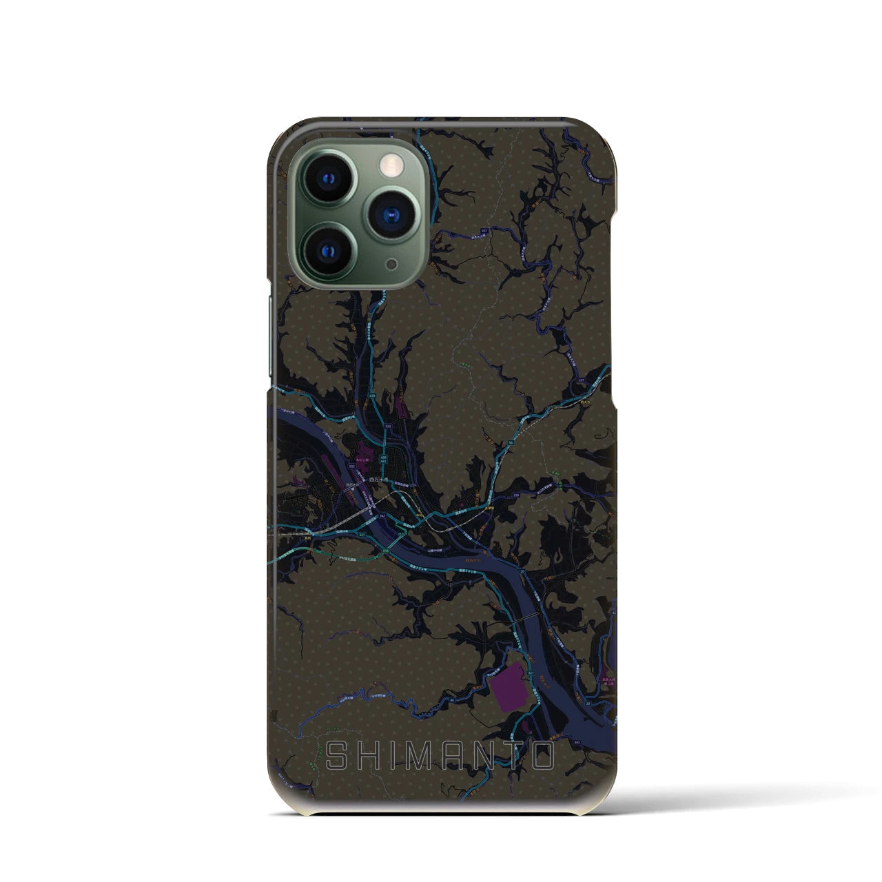 【四万十(高知県)】地図柄iPhoneケース(バックカバータイプ)