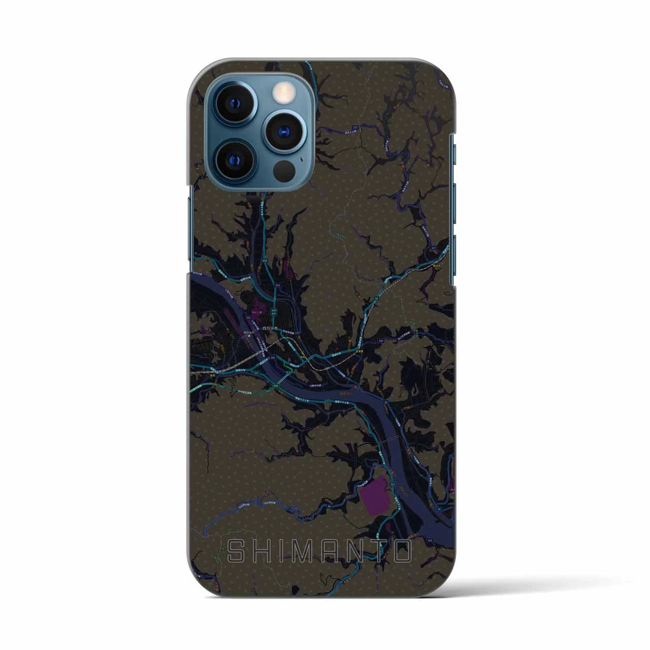【四万十(高知県)】地図柄iPhoneケース(バックカバータイプ)