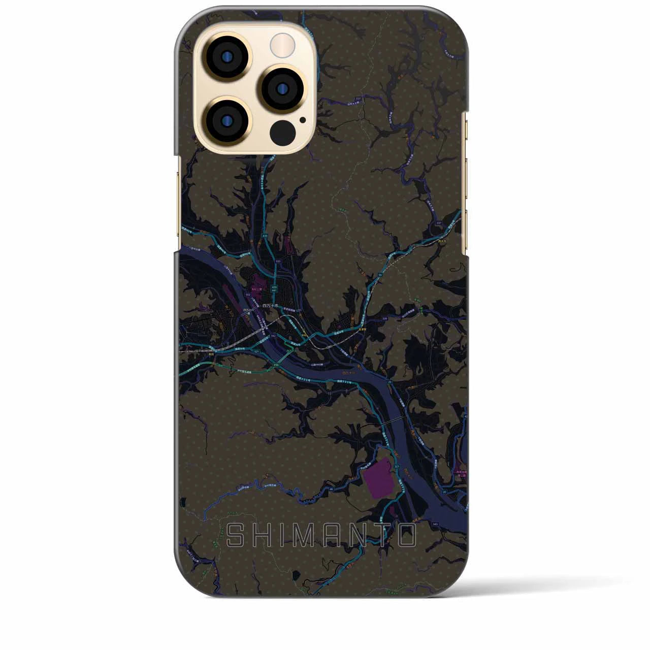 【四万十(高知県)】地図柄iPhoneケース(バックカバータイプ)