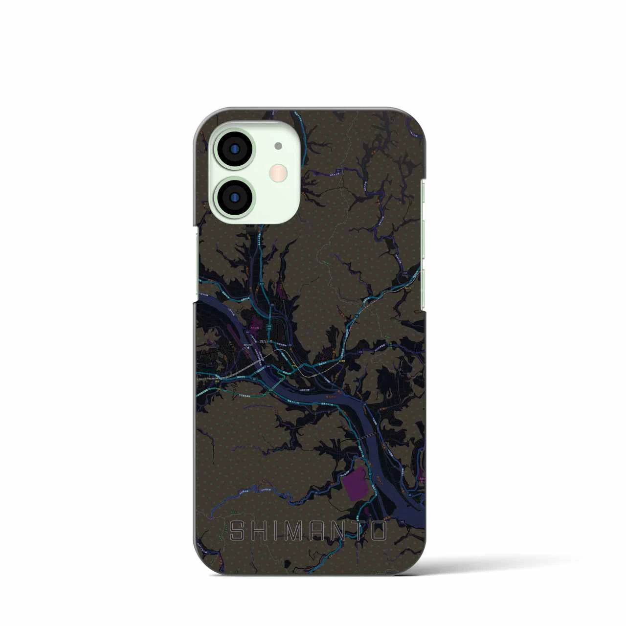 【四万十(高知県)】地図柄iPhoneケース(バックカバータイプ)