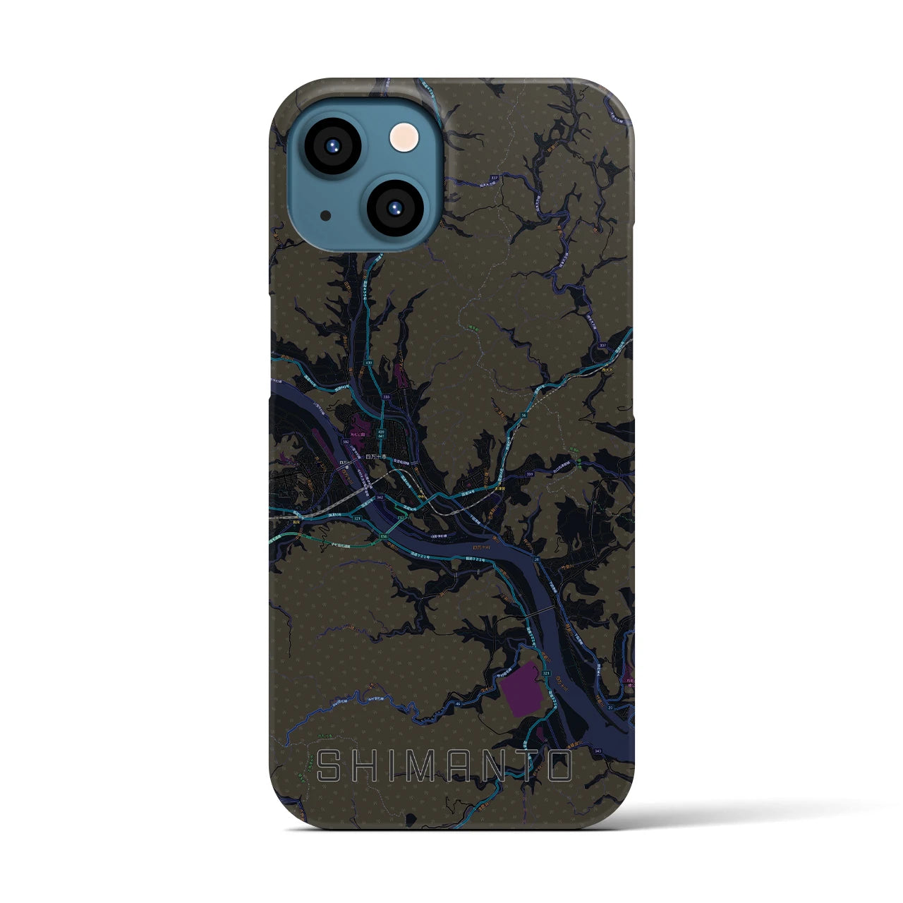 【四万十(高知県)】地図柄iPhoneケース(バックカバータイプ)