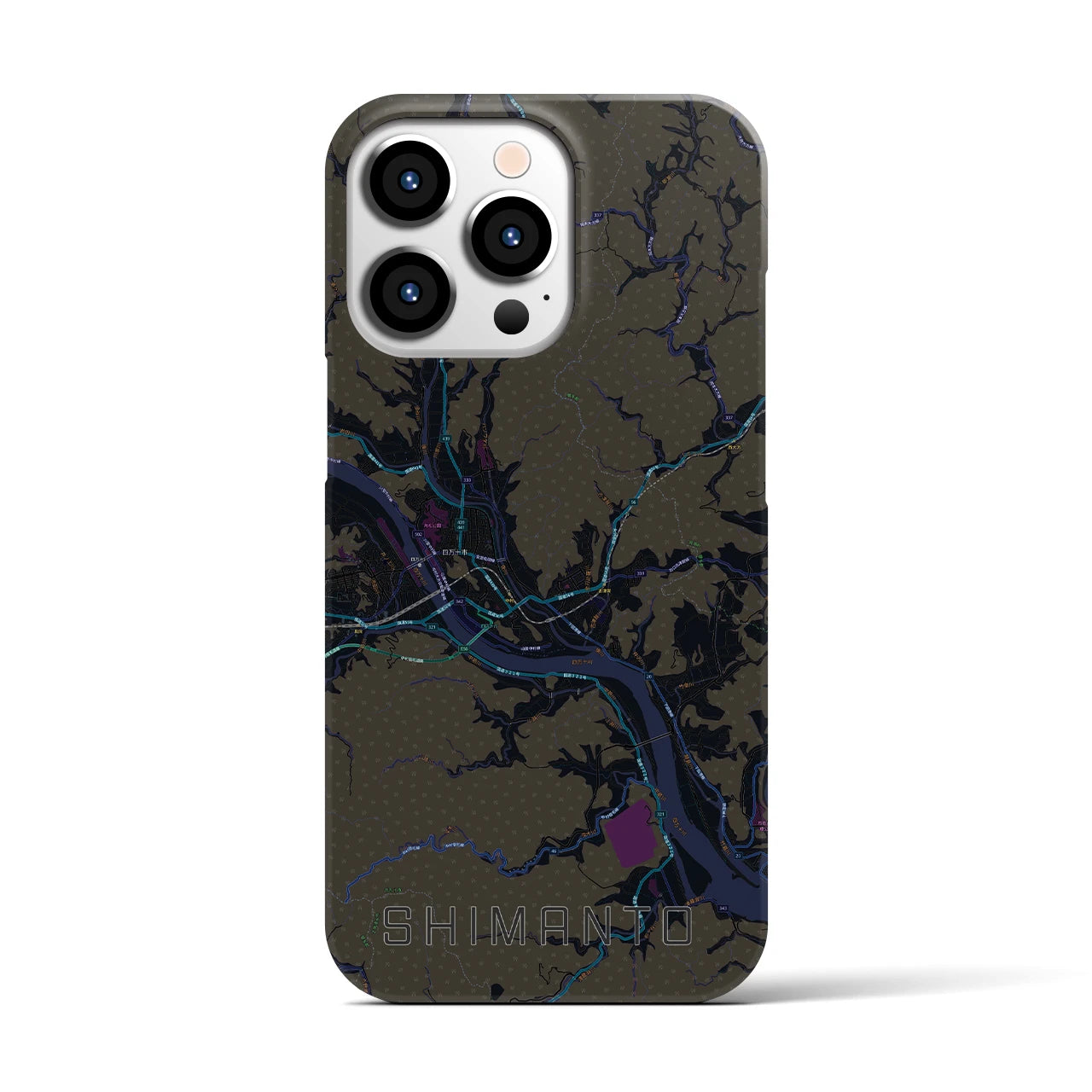 【四万十(高知県)】地図柄iPhoneケース(バックカバータイプ)