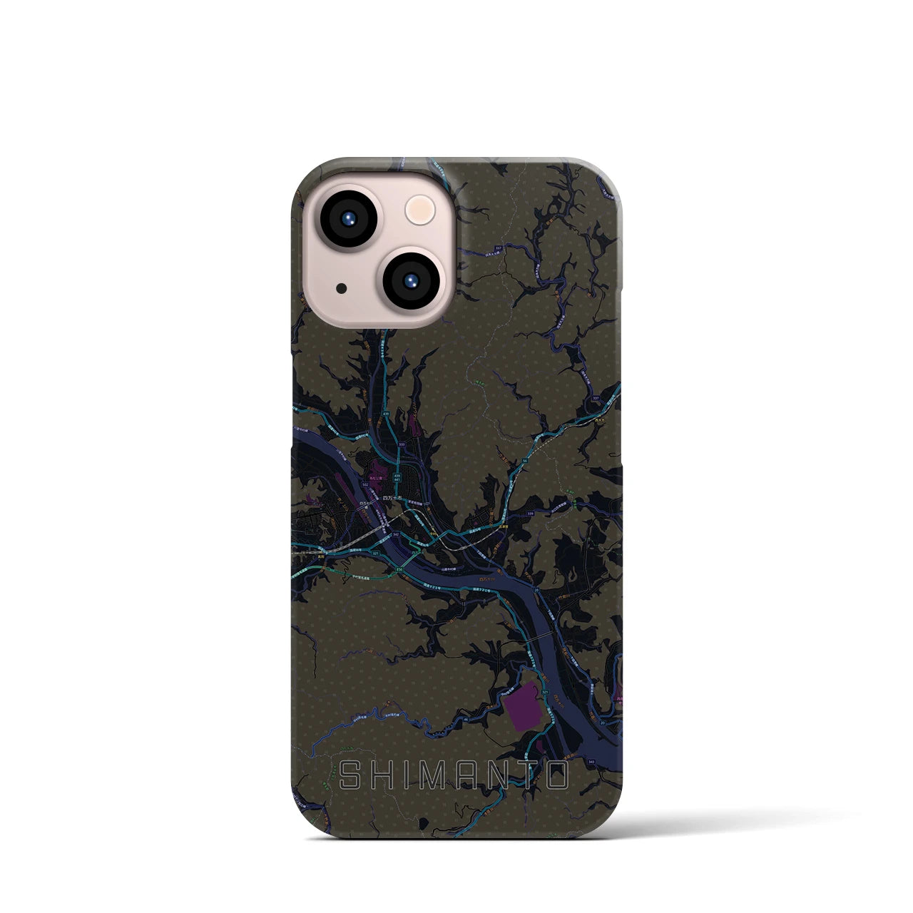 【四万十(高知県)】地図柄iPhoneケース(バックカバータイプ)