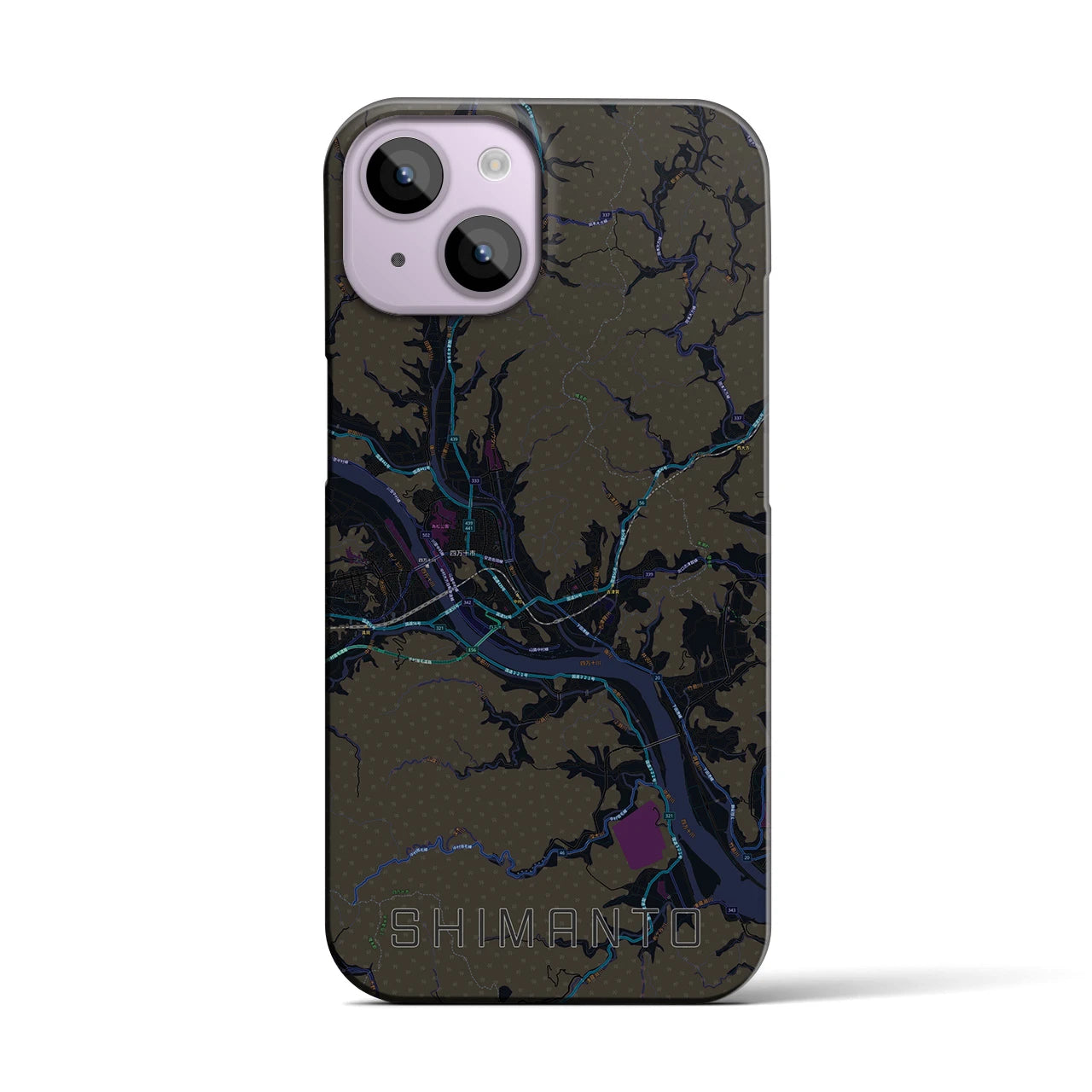 【四万十(高知県)】地図柄iPhoneケース(バックカバータイプ)