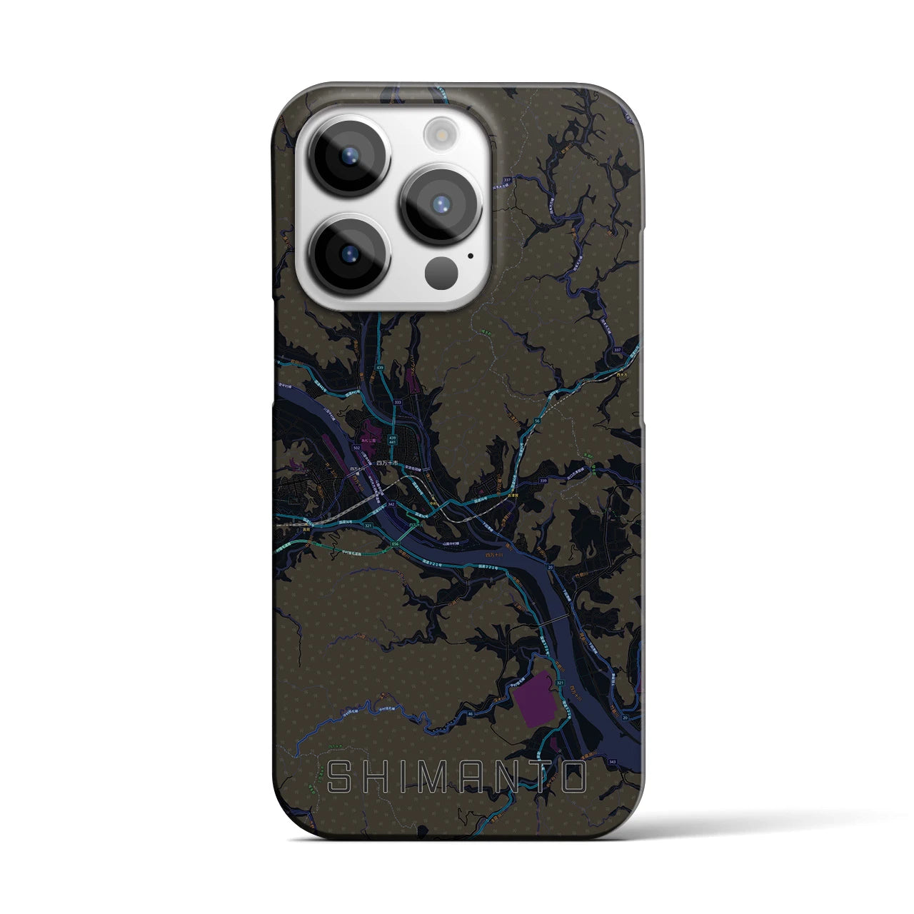 【四万十(高知県)】地図柄iPhoneケース(バックカバータイプ)