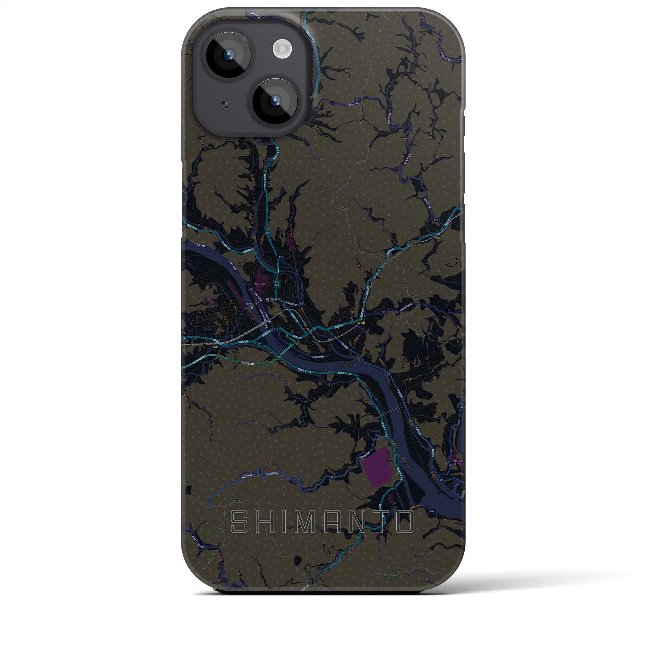 【四万十(高知県)】地図柄iPhoneケース(バックカバータイプ)