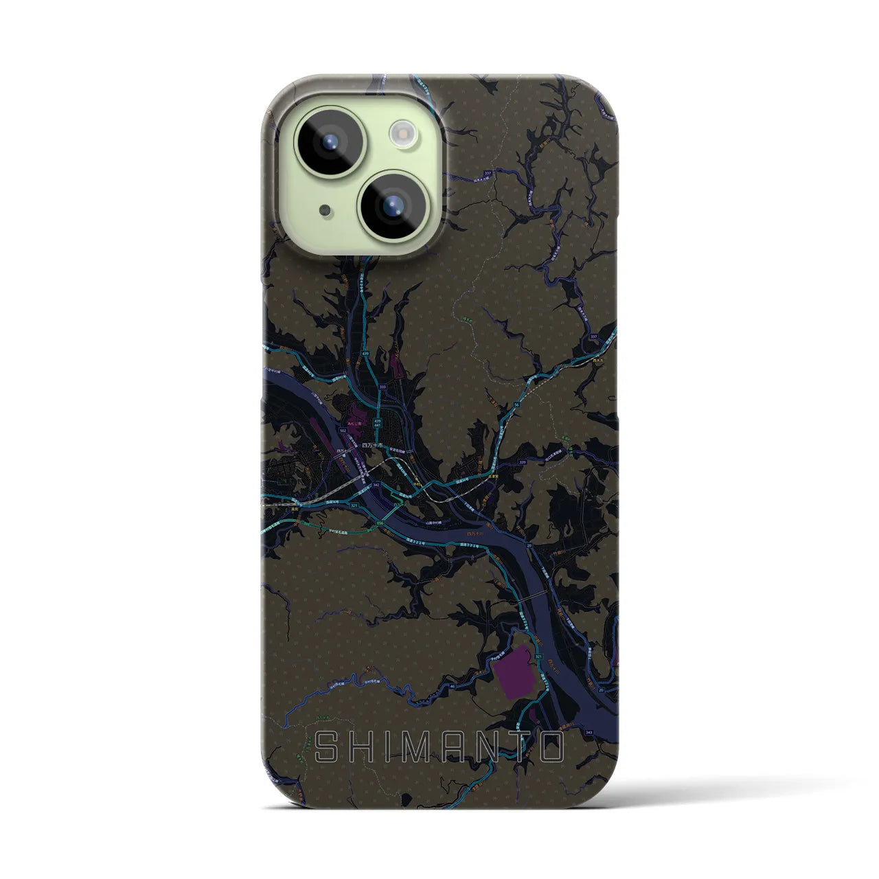 【四万十(高知県)】地図柄iPhoneケース(バックカバータイプ)