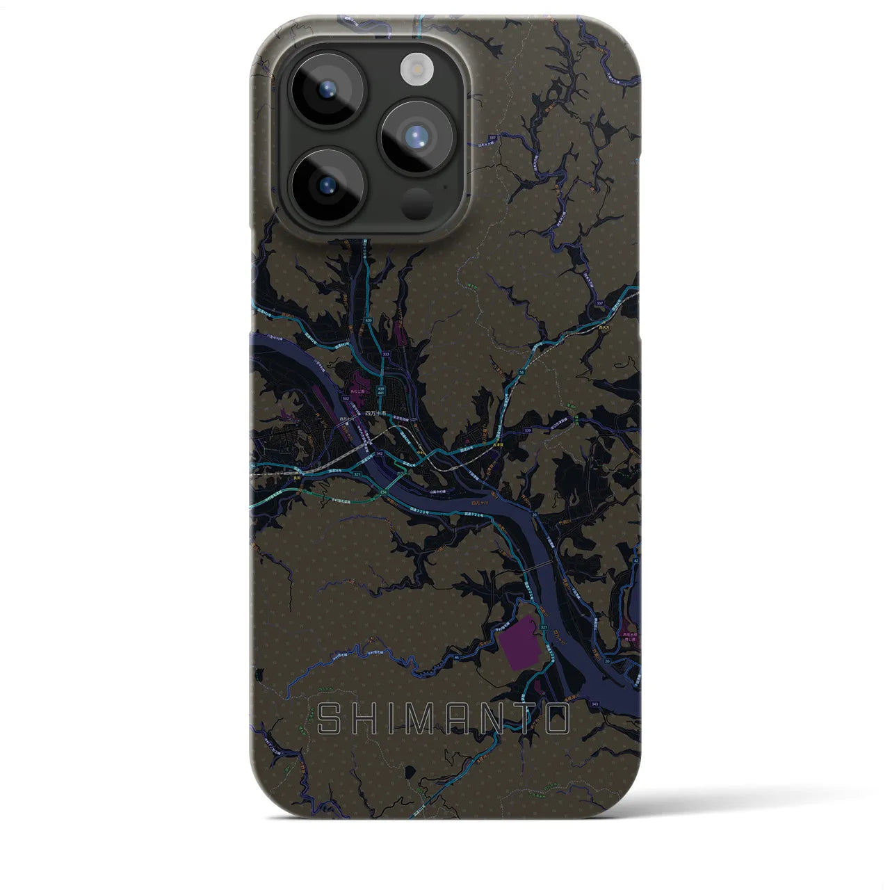 【四万十(高知県)】地図柄iPhoneケース(バックカバータイプ)