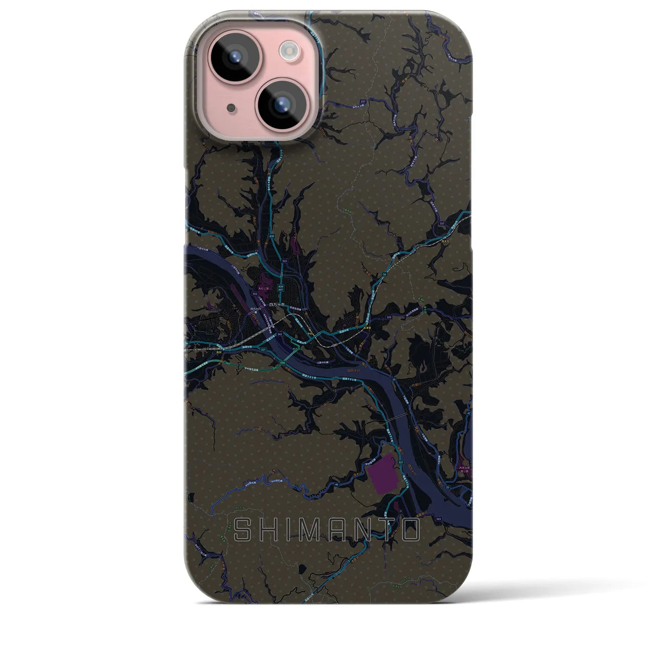 【四万十(高知県)】地図柄iPhoneケース(バックカバータイプ)