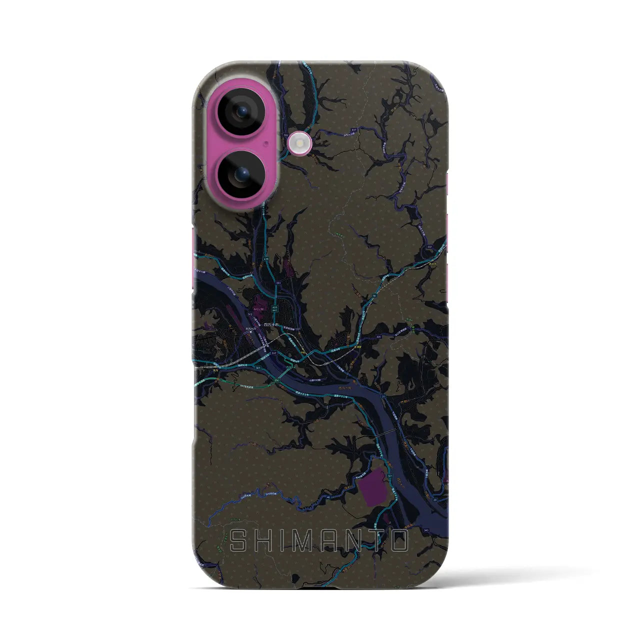 【四万十(高知県)】地図柄iPhoneケース(バックカバータイプ)