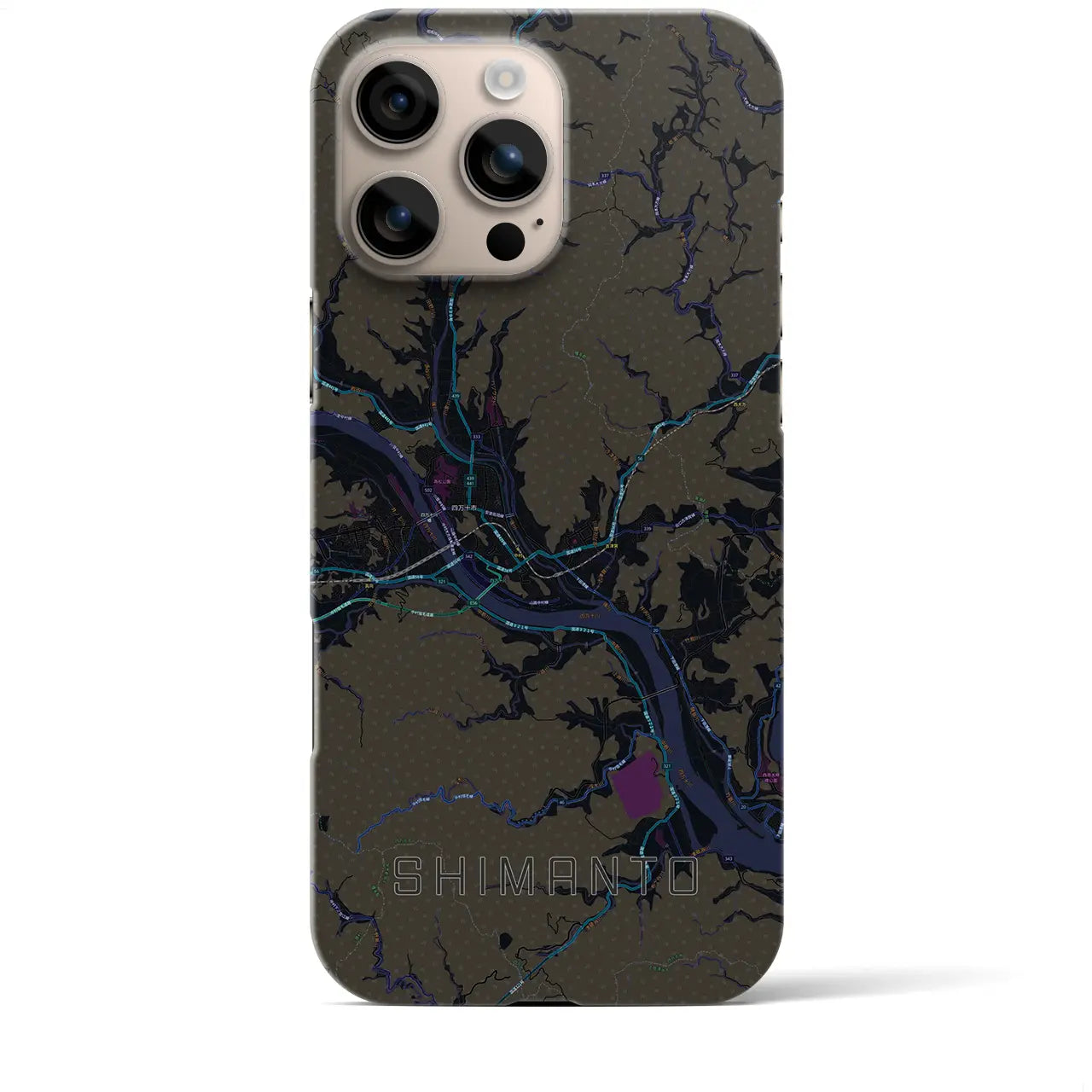【四万十(高知県)】地図柄iPhoneケース(バックカバータイプ)