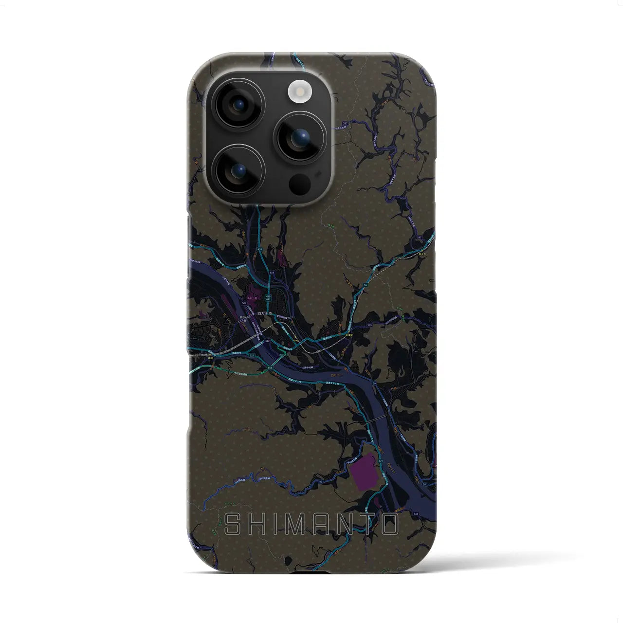 【四万十(高知県)】地図柄iPhoneケース(バックカバータイプ)