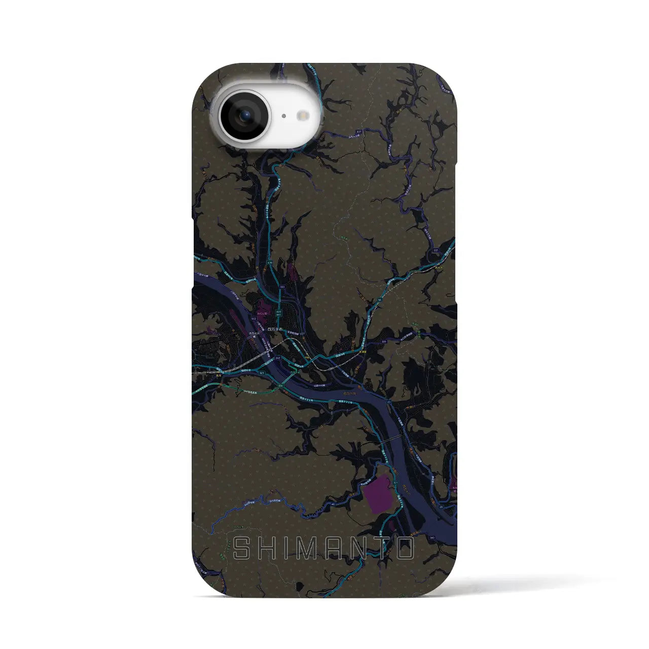 【四万十(高知県)】地図柄iPhoneケース(バックカバータイプ)