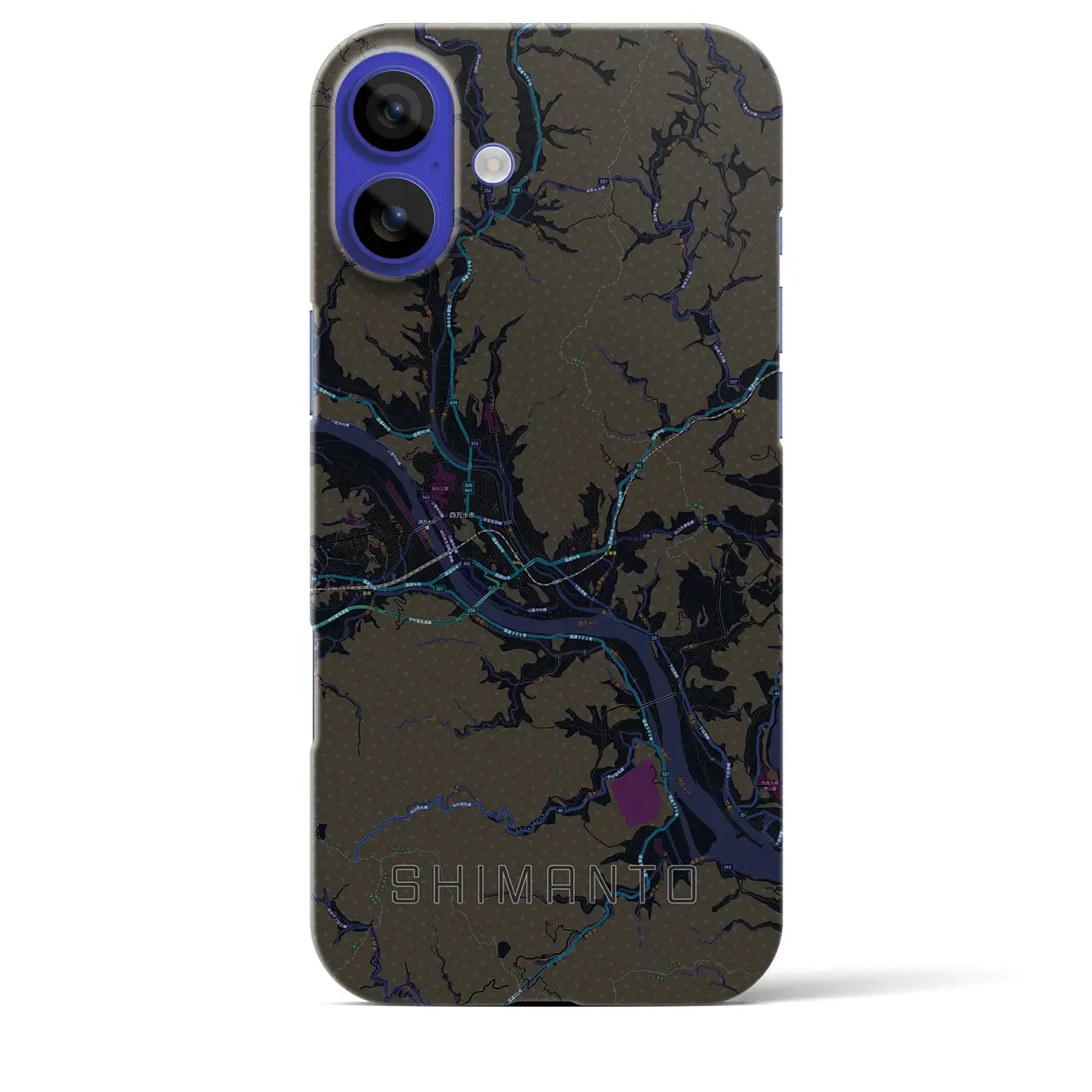 【四万十(高知県)】地図柄iPhoneケース(バックカバータイプ)