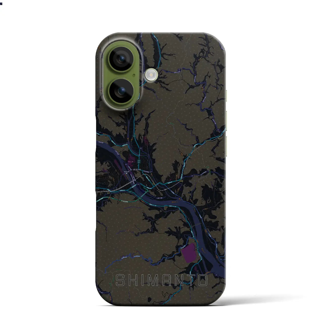 【四万十(高知県)】地図柄iPhoneケース(バックカバータイプ)