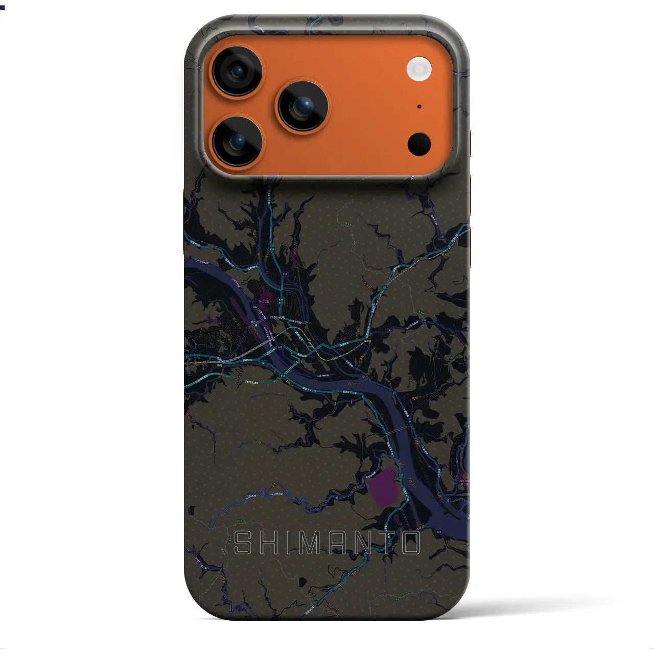 【四万十(高知県)】地図柄iPhoneケース(バックカバータイプ)