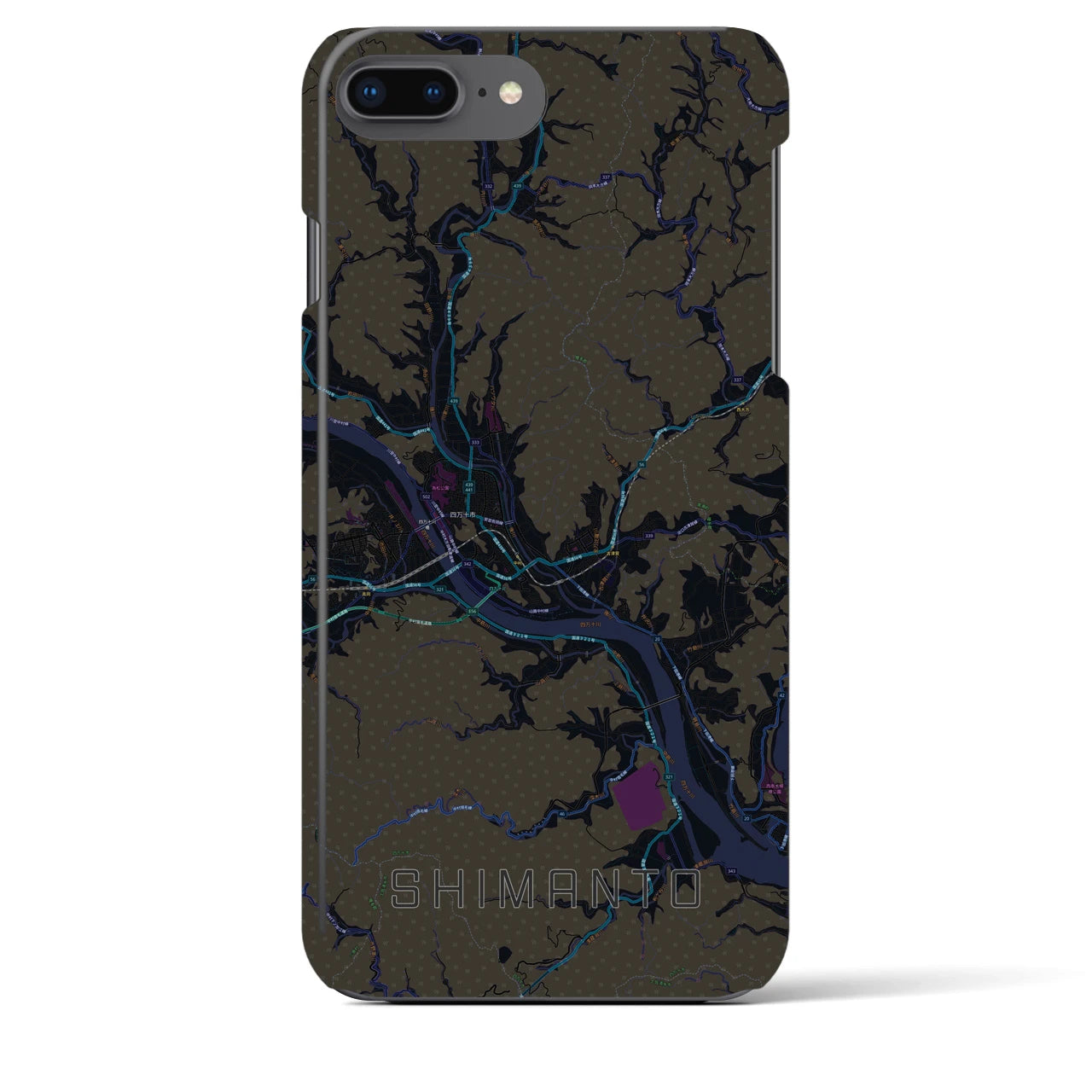 【四万十(高知県)】地図柄iPhoneケース(バックカバータイプ)
