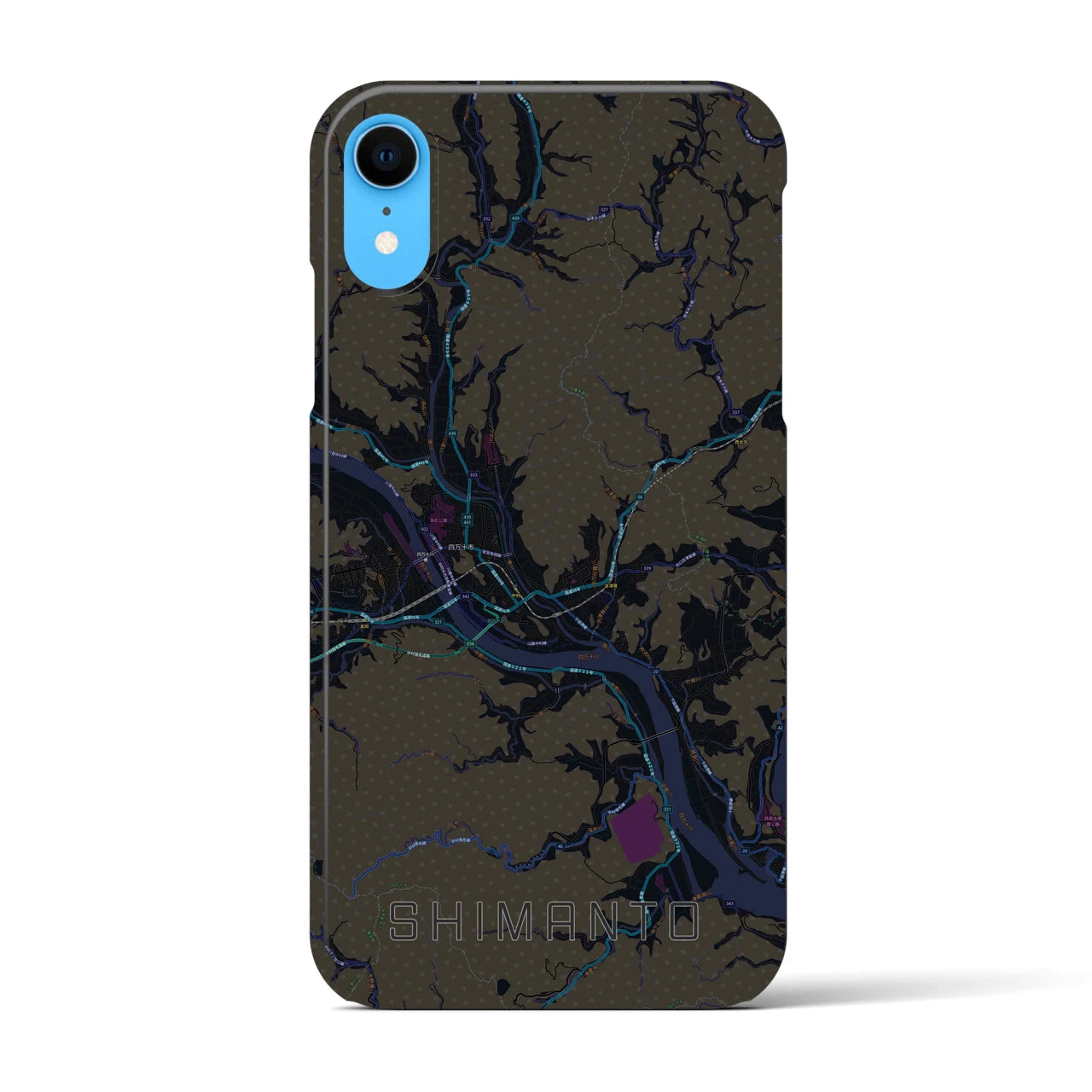 【四万十(高知県)】地図柄iPhoneケース(バックカバータイプ)