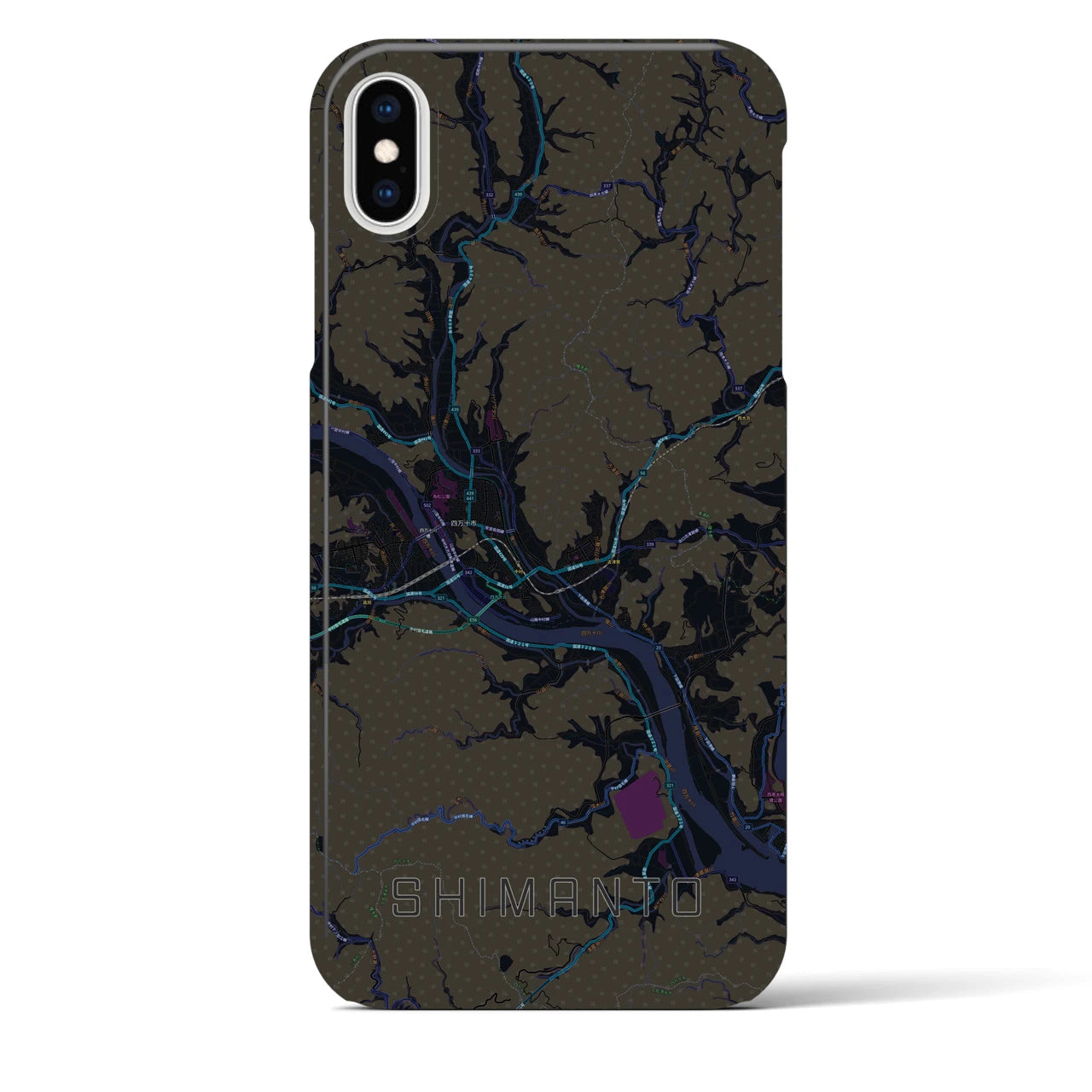【四万十(高知県)】地図柄iPhoneケース(バックカバータイプ)