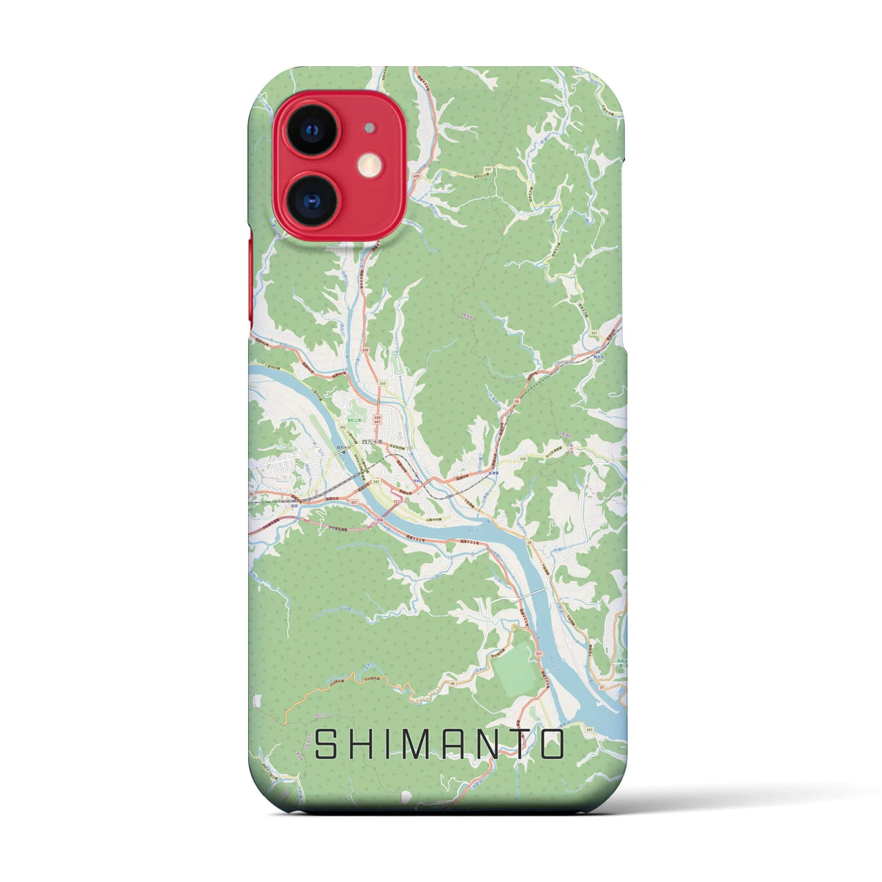 【四万十(高知県)】地図柄iPhoneケース(バックカバータイプ)