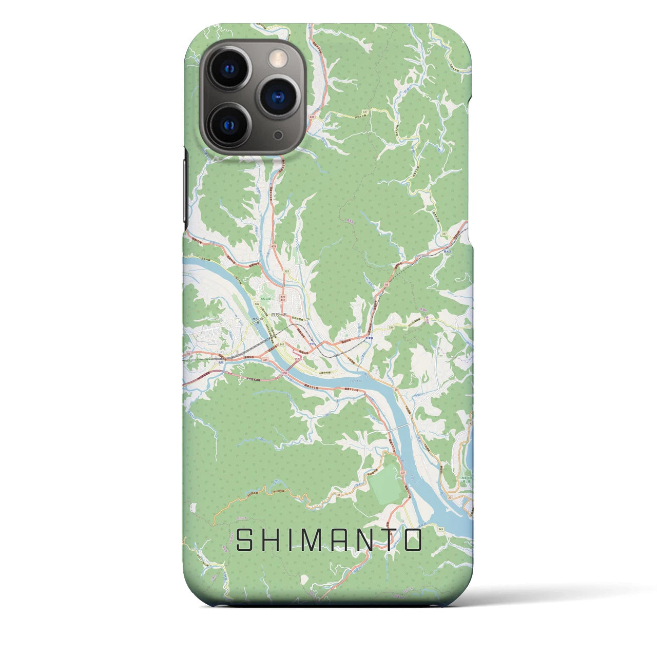 【四万十(高知県)】地図柄iPhoneケース(バックカバータイプ)