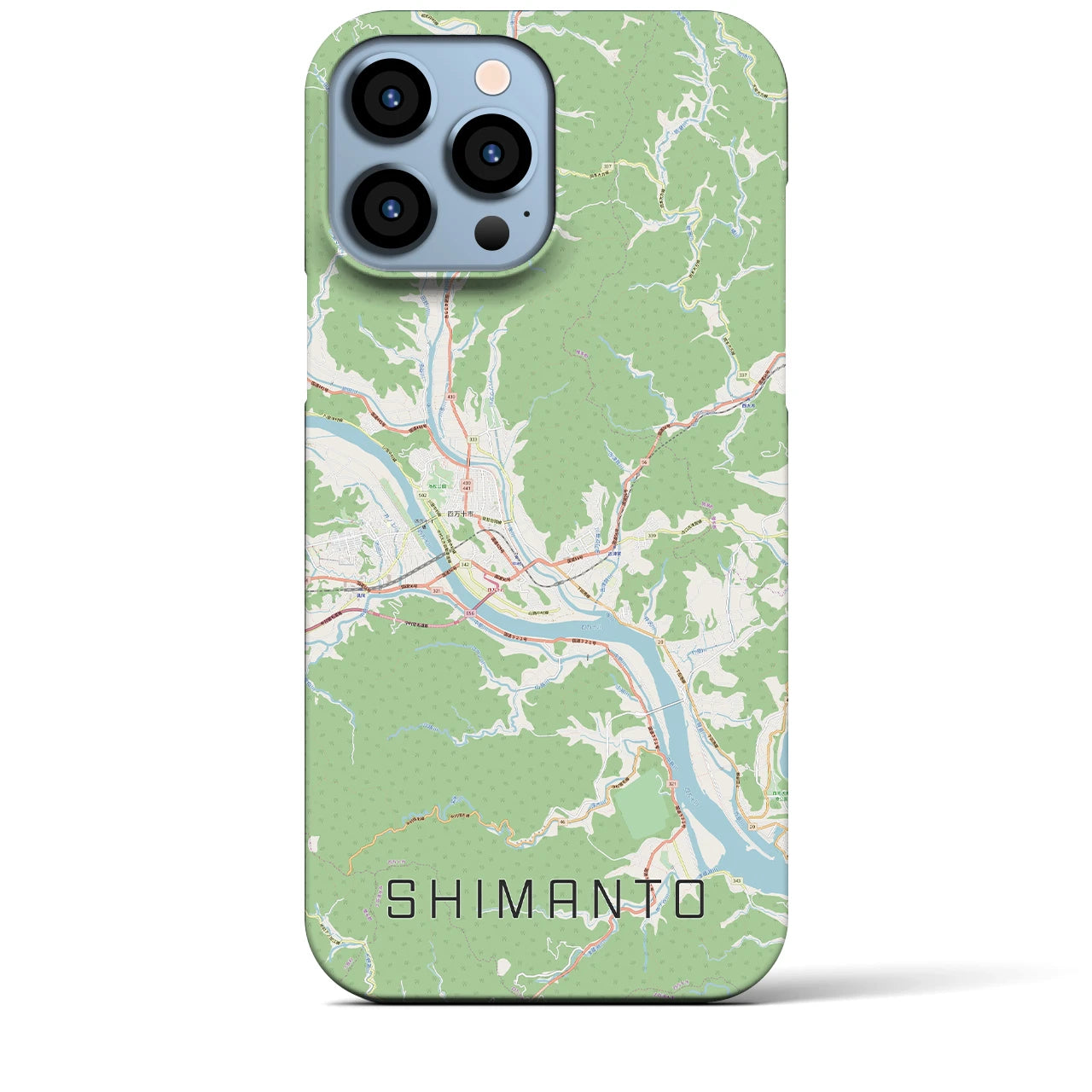 【四万十(高知県)】地図柄iPhoneケース(バックカバータイプ)