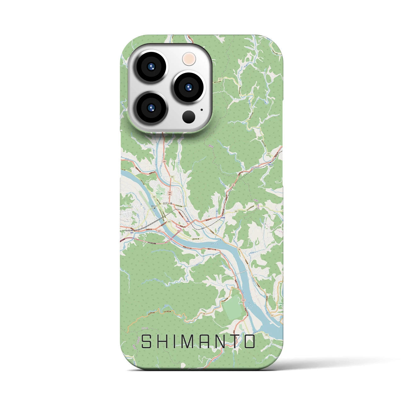 【四万十(高知県)】地図柄iPhoneケース(バックカバータイプ)