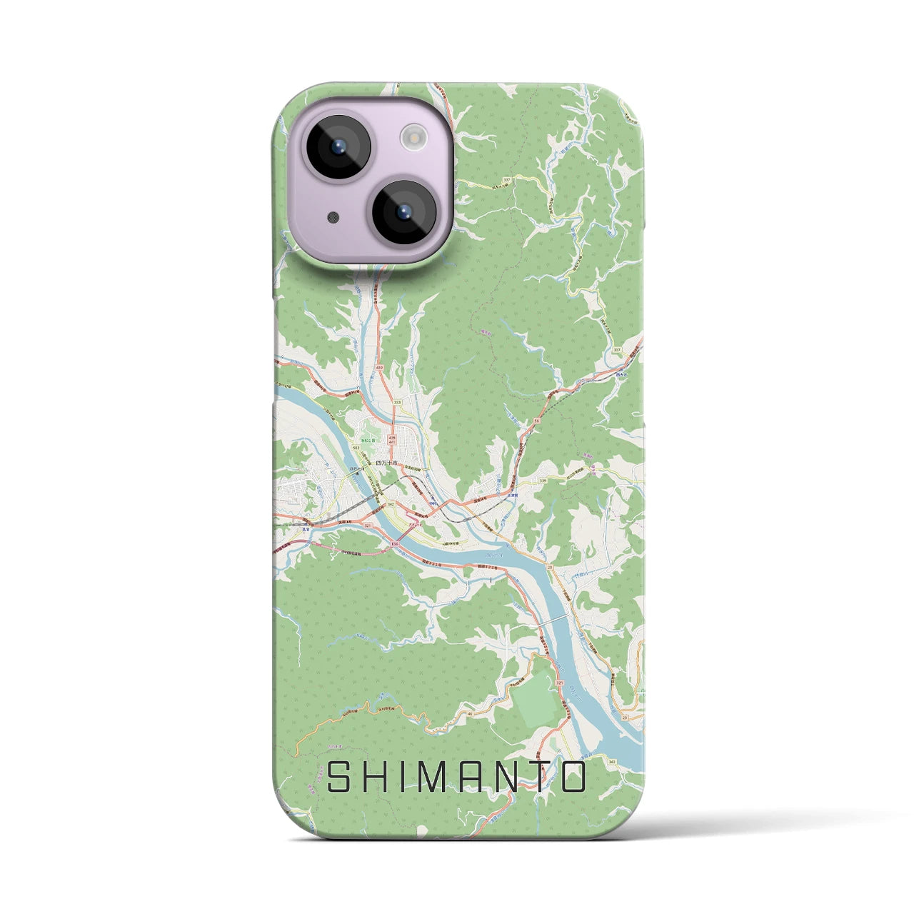 【四万十(高知県)】地図柄iPhoneケース(バックカバータイプ)