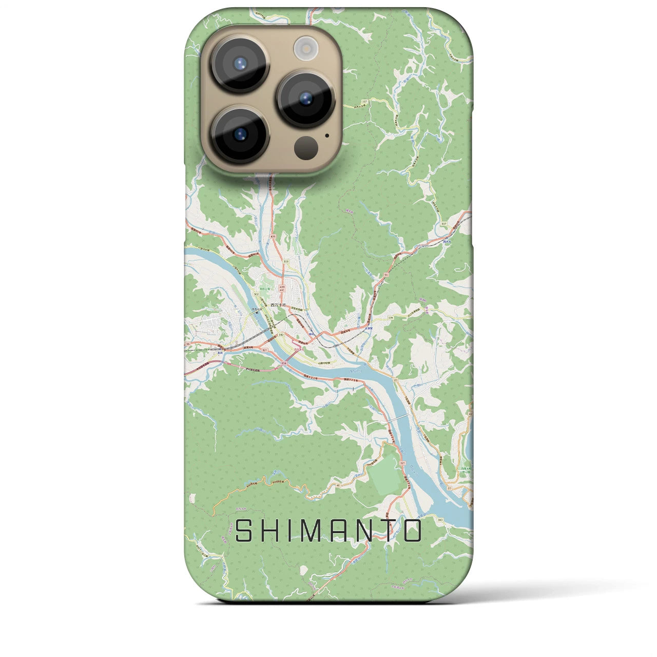 【四万十(高知県)】地図柄iPhoneケース(バックカバータイプ)