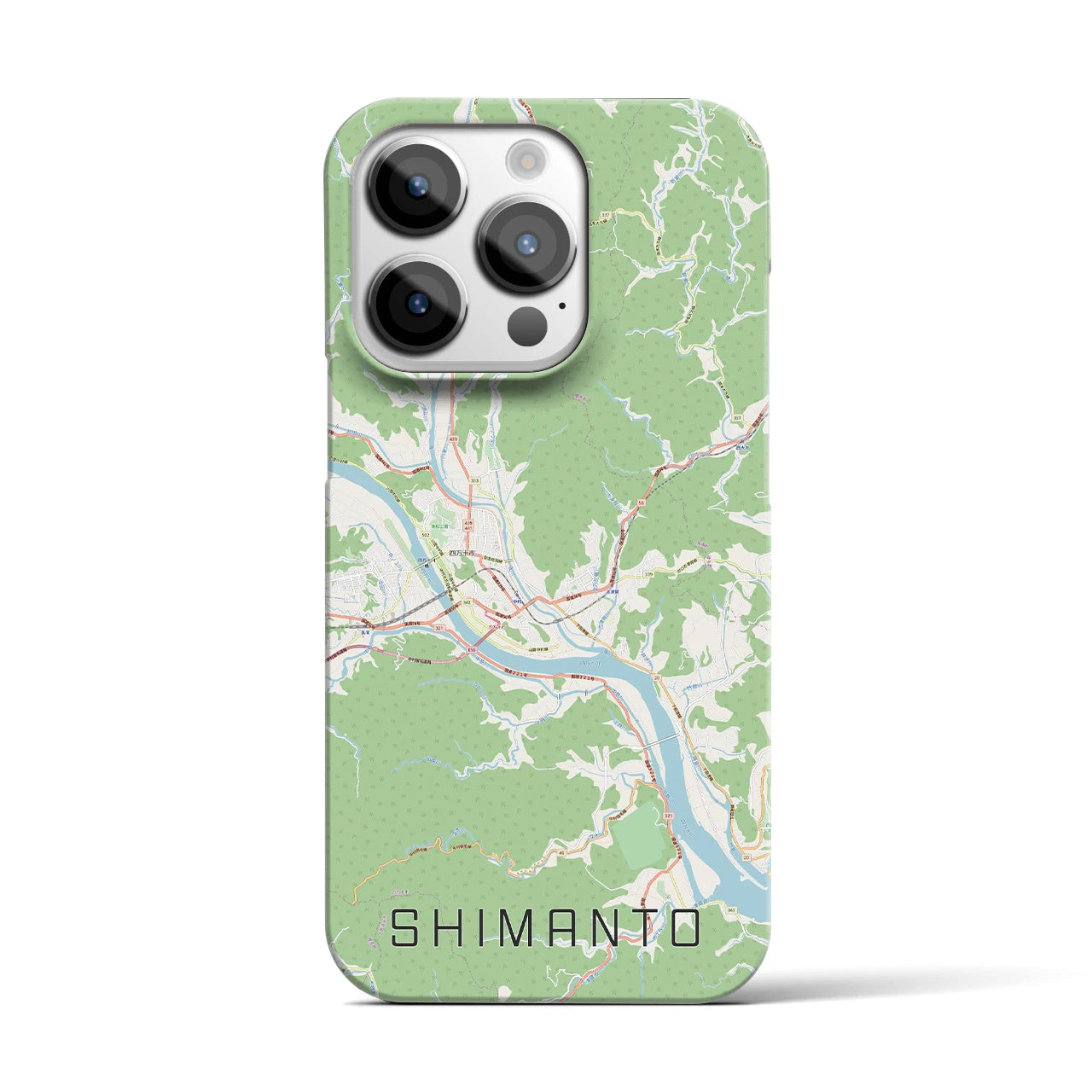 【四万十(高知県)】地図柄iPhoneケース(バックカバータイプ)