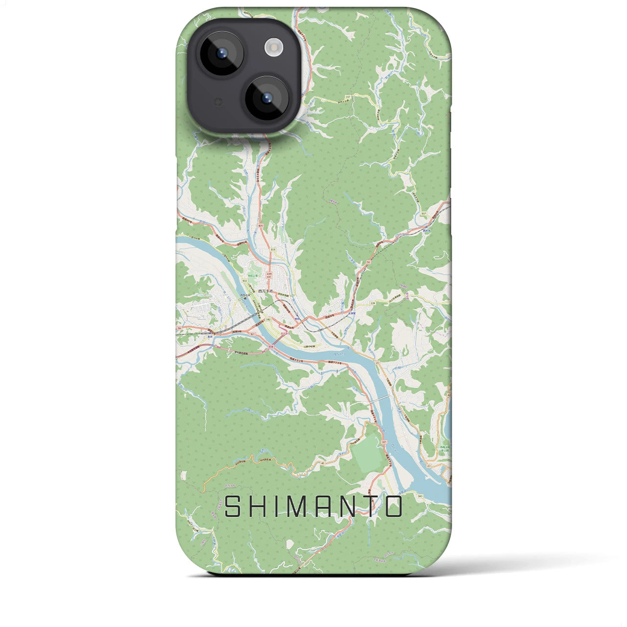 【四万十(高知県)】地図柄iPhoneケース(バックカバータイプ)
