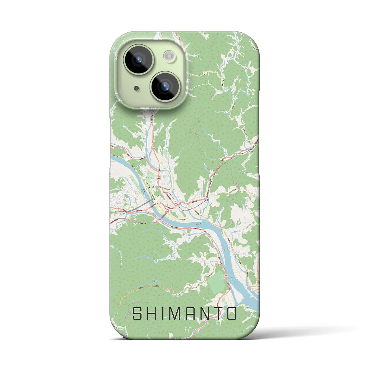 【四万十(高知県)】地図柄iPhoneケース(バックカバータイプ)