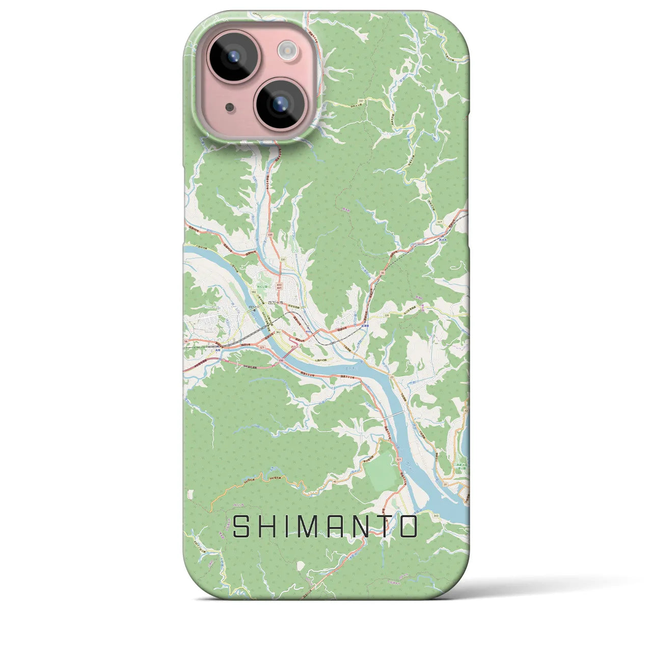 【四万十(高知県)】地図柄iPhoneケース(バックカバータイプ)