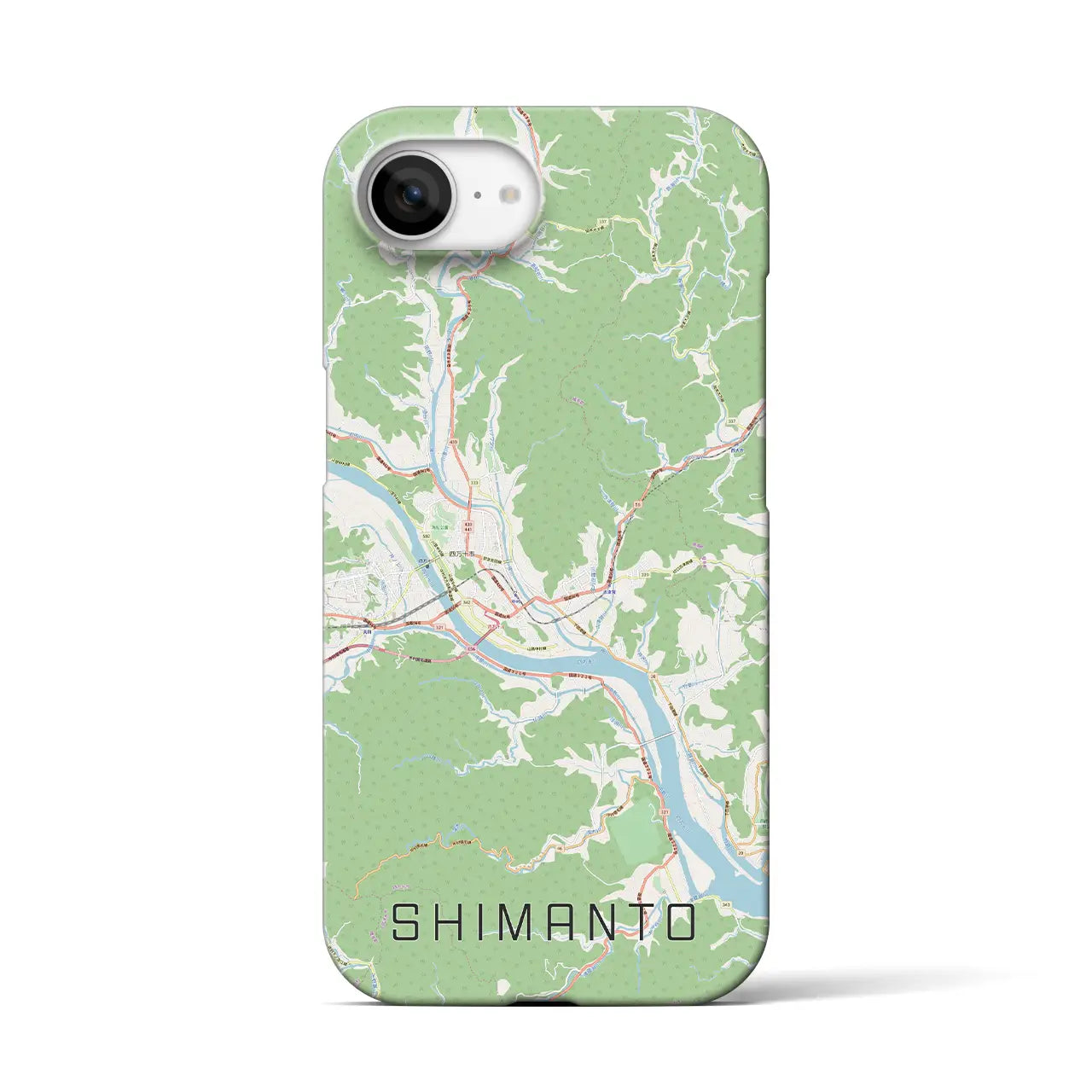 【四万十(高知県)】地図柄iPhoneケース(バックカバータイプ)