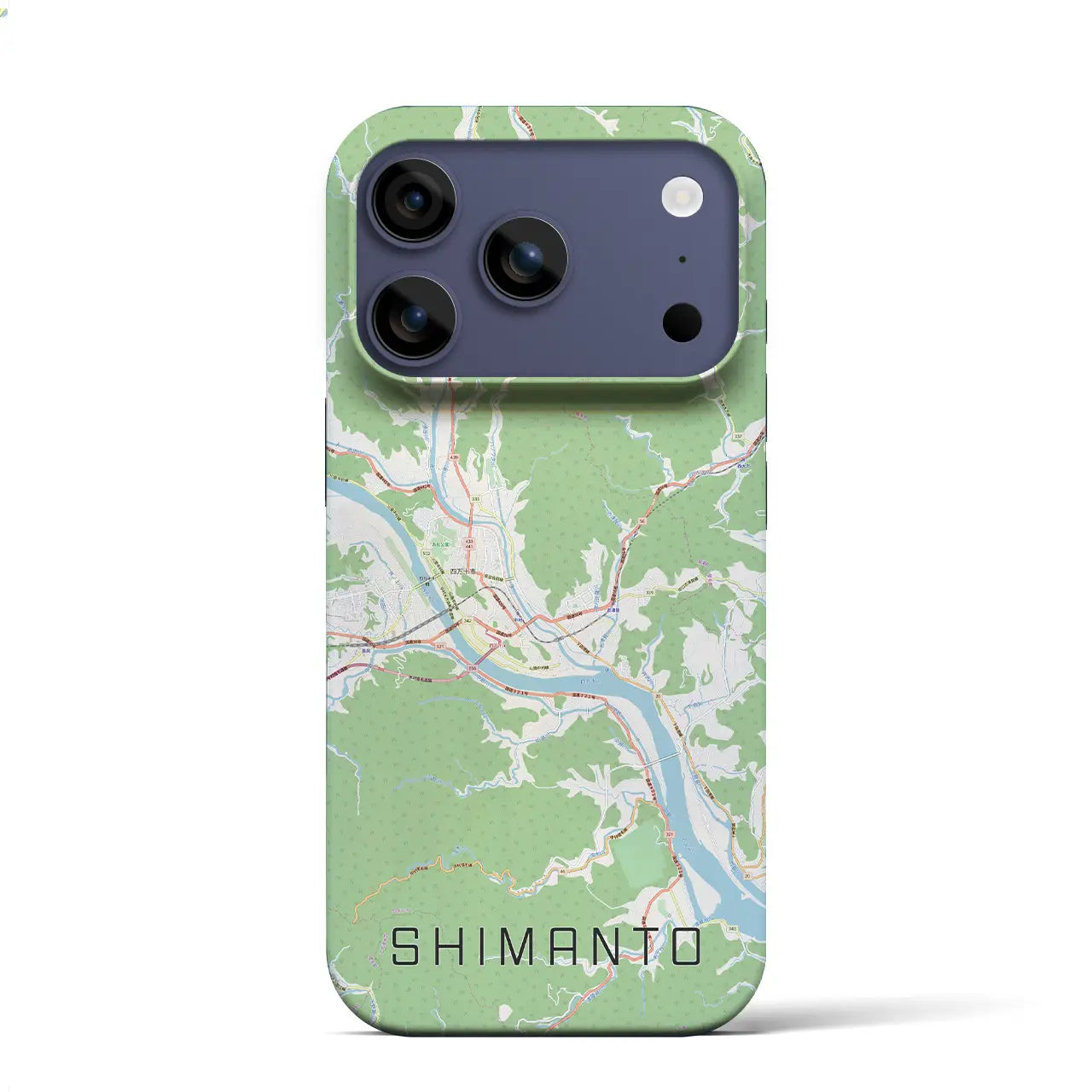 四万十（高知県）】地図柄iPhoneケース（バックカバータイプ