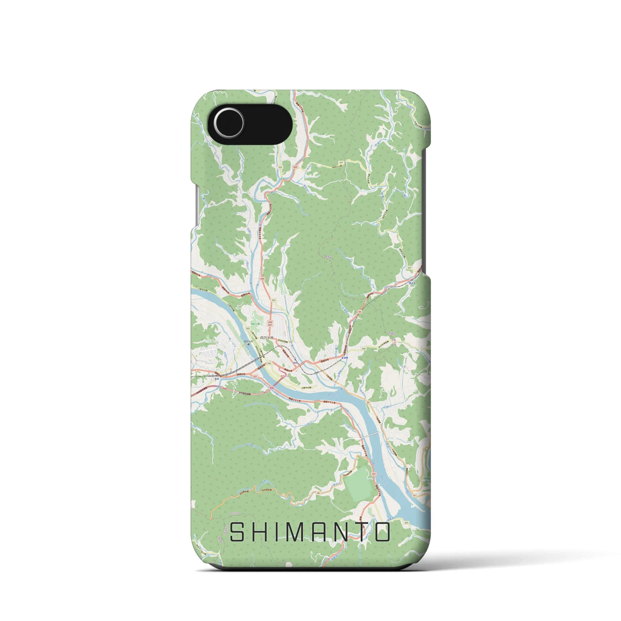 【四万十(高知県)】地図柄iPhoneケース(バックカバータイプ)