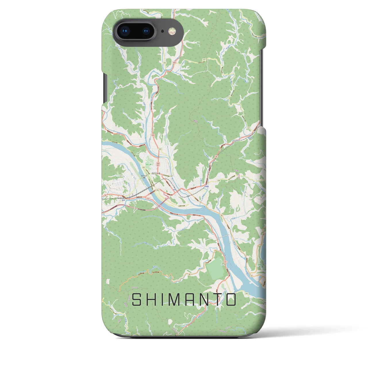 【四万十(高知県)】地図柄iPhoneケース(バックカバータイプ)