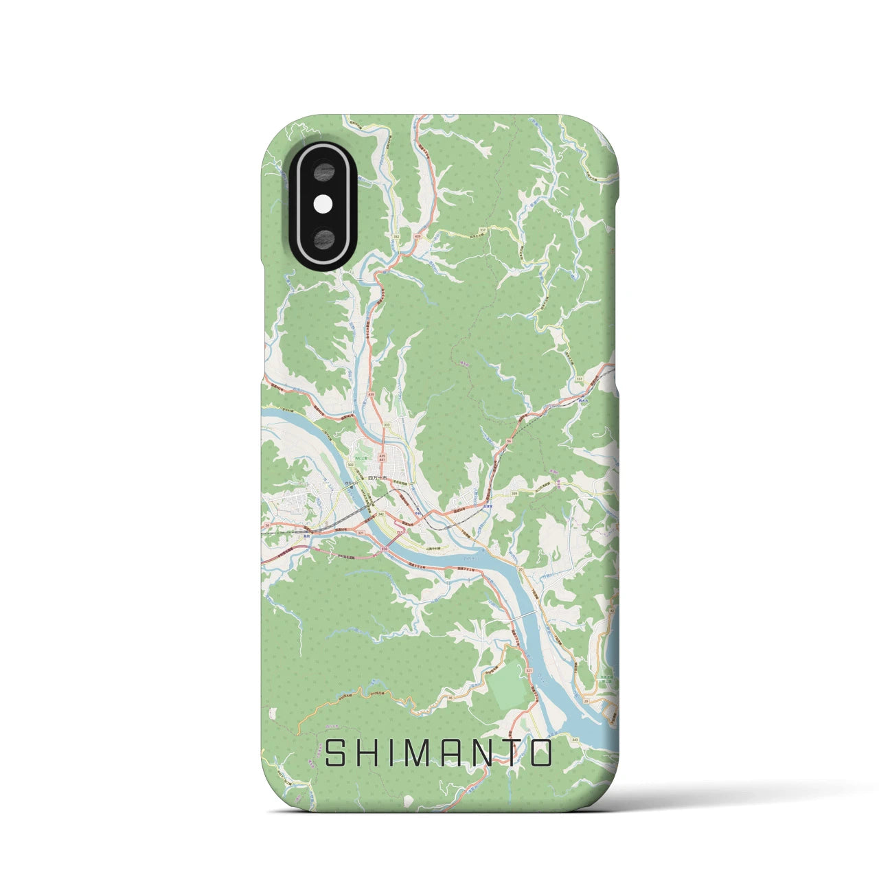 【四万十(高知県)】地図柄iPhoneケース(バックカバータイプ)