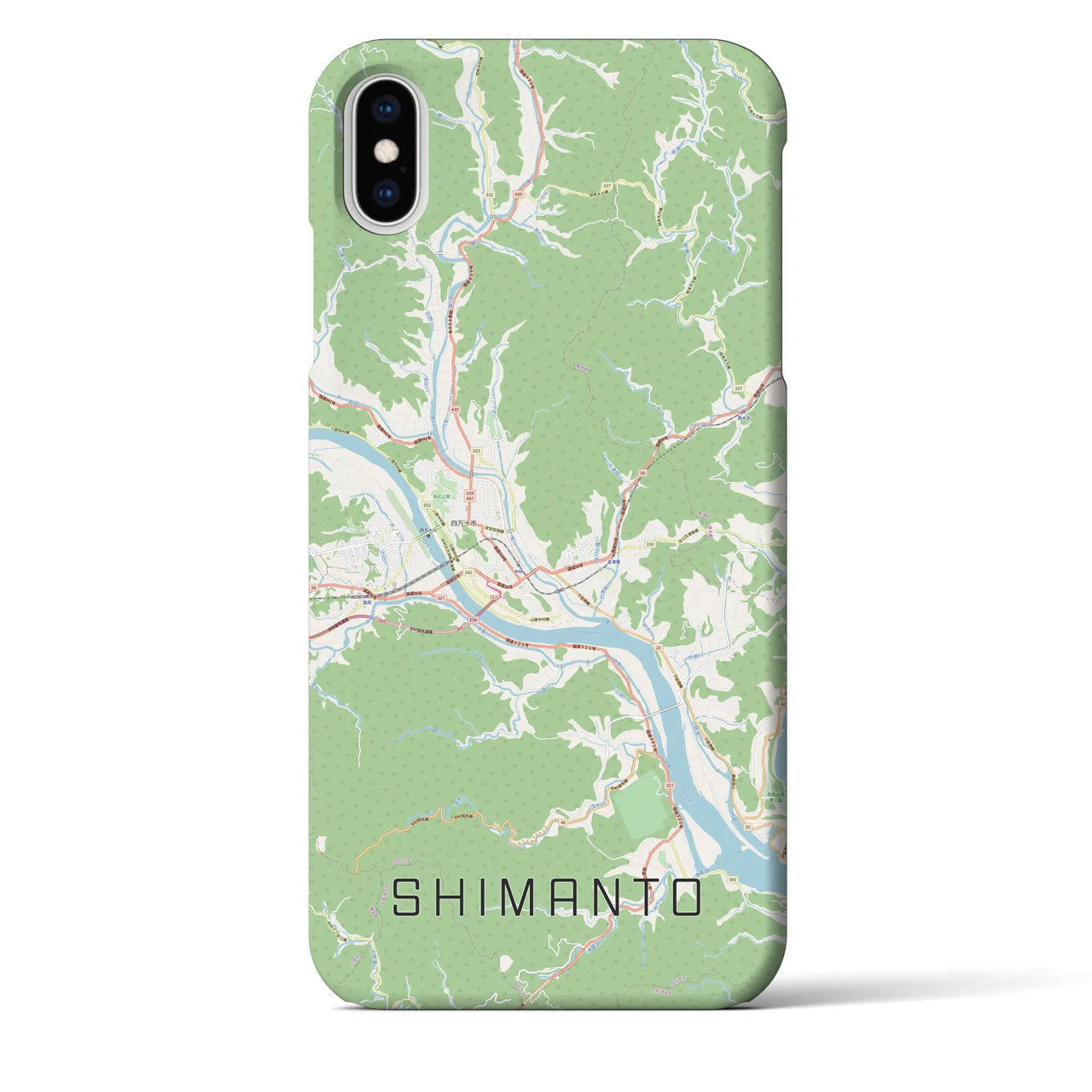 【四万十(高知県)】地図柄iPhoneケース(バックカバータイプ)