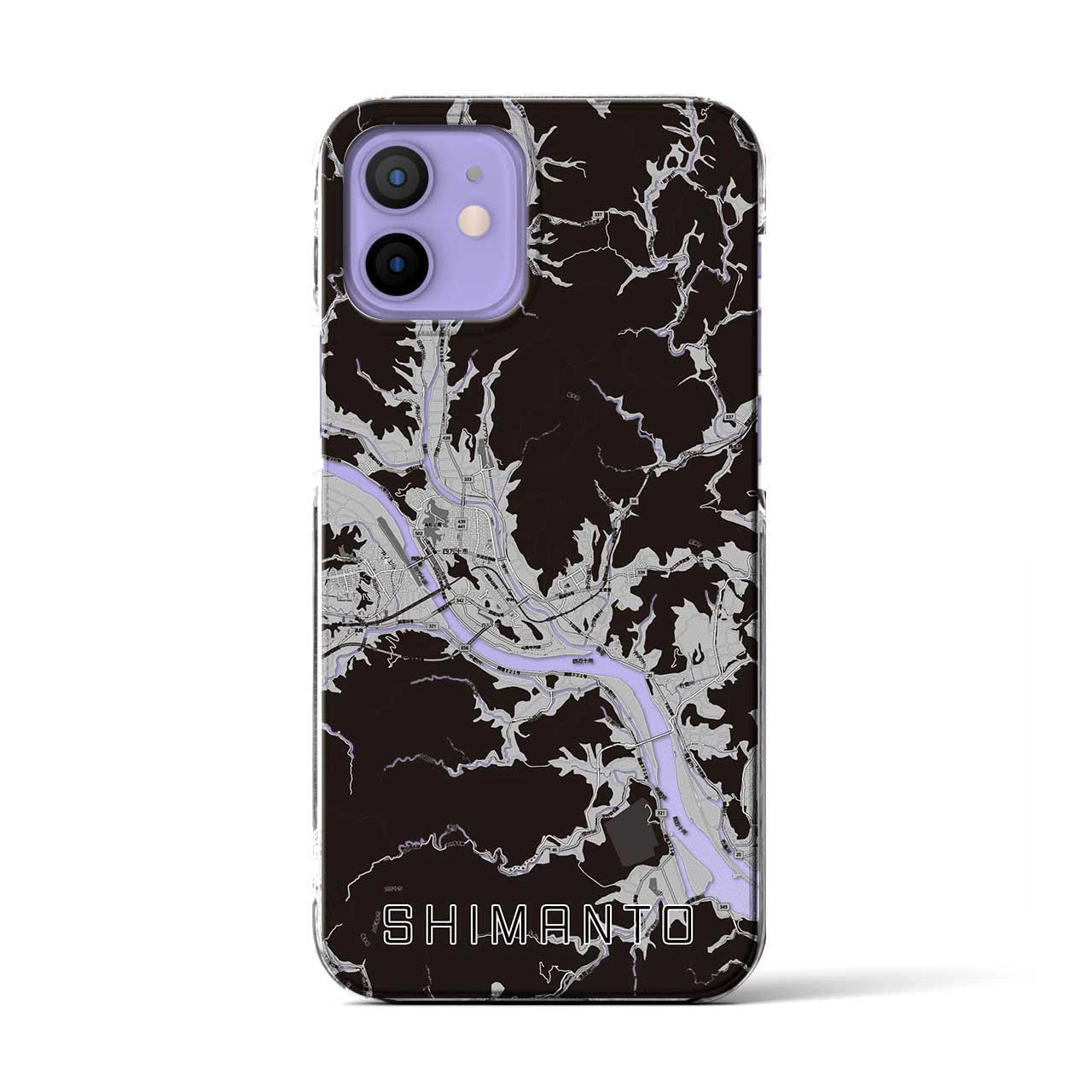 【四万十(高知県)】地図柄iPhoneケース(クリアタイプ)