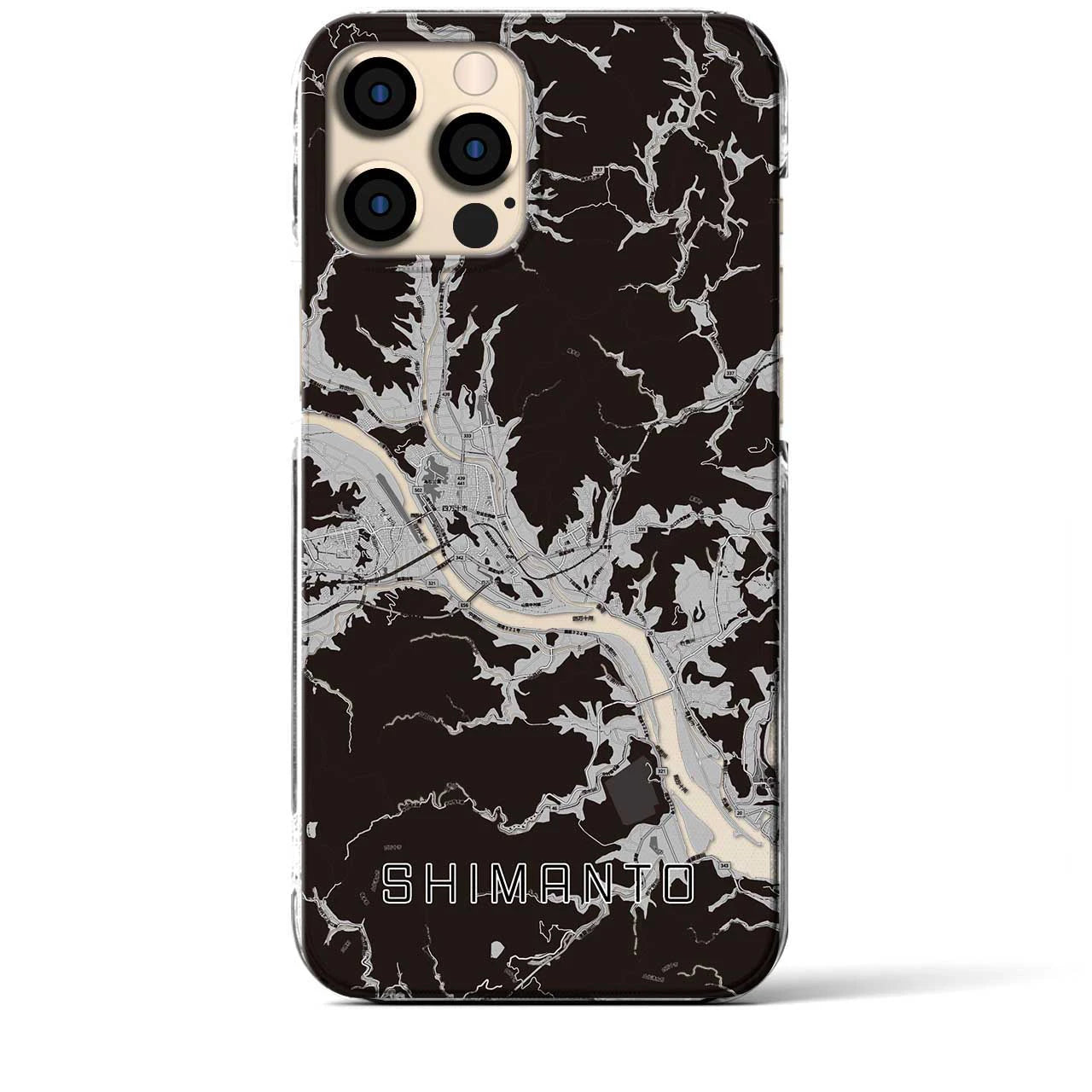 【四万十(高知県)】地図柄iPhoneケース(クリアタイプ)