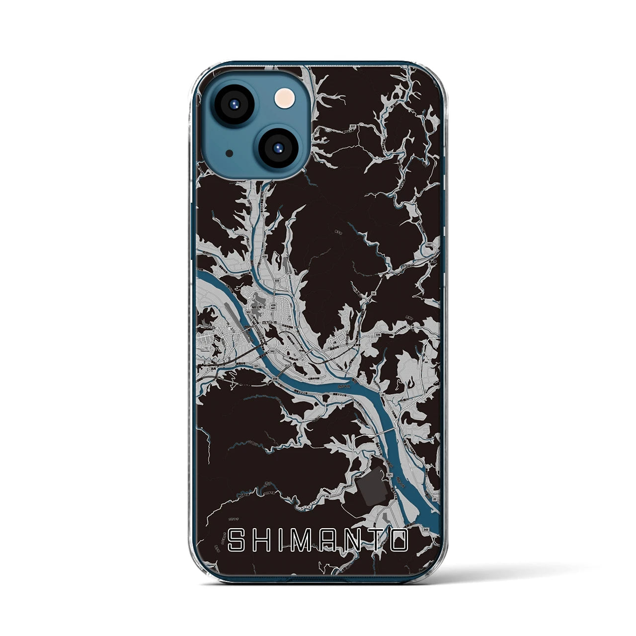 【四万十(高知県)】地図柄iPhoneケース(クリアタイプ)