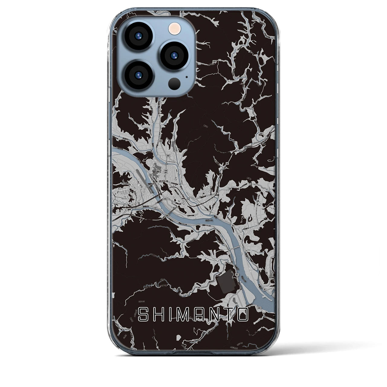 【四万十(高知県)】地図柄iPhoneケース(クリアタイプ)