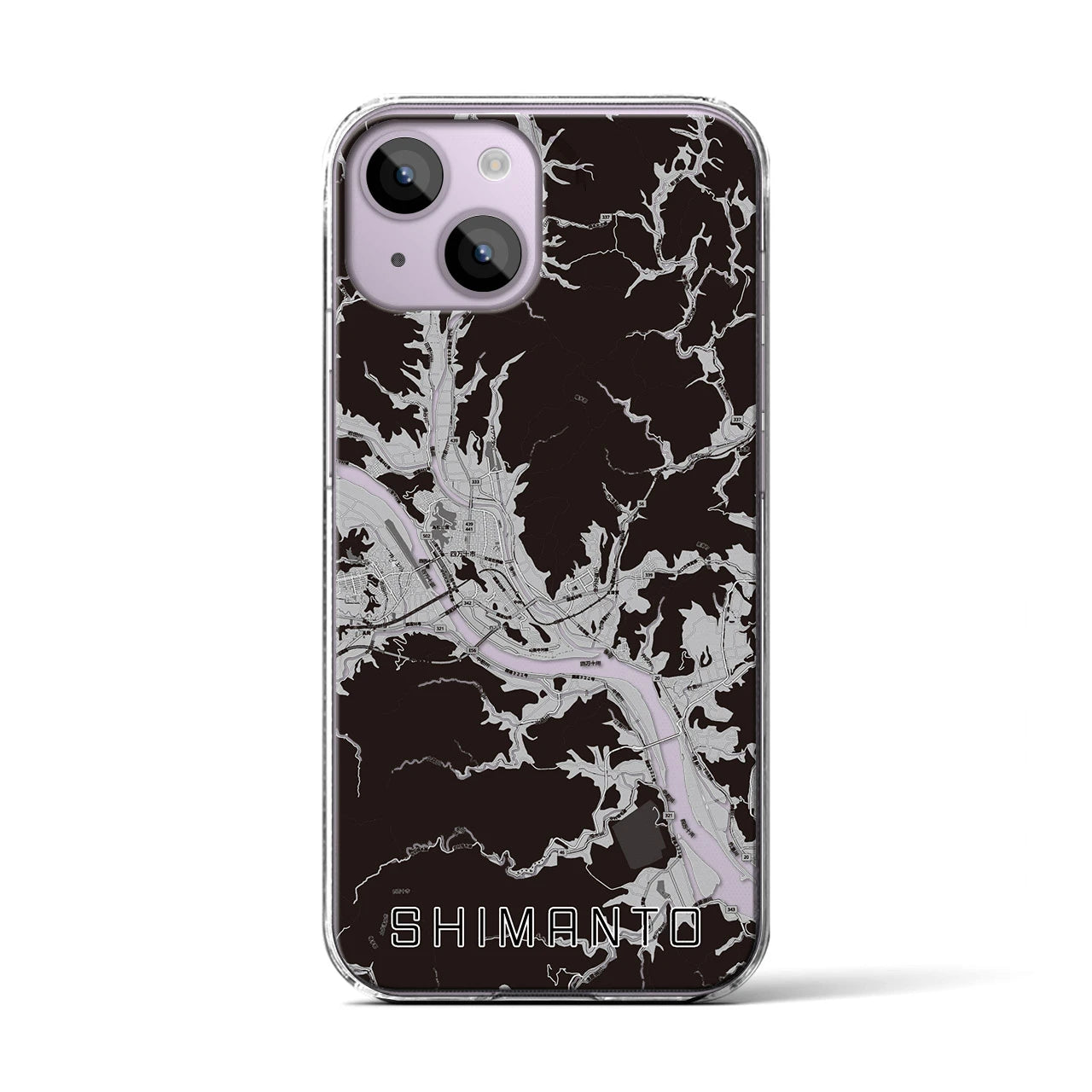 【四万十(高知県)】地図柄iPhoneケース(クリアタイプ)