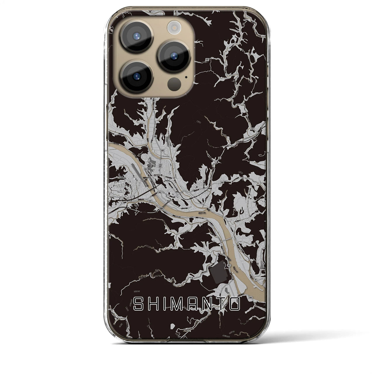 【四万十(高知県)】地図柄iPhoneケース(クリアタイプ)