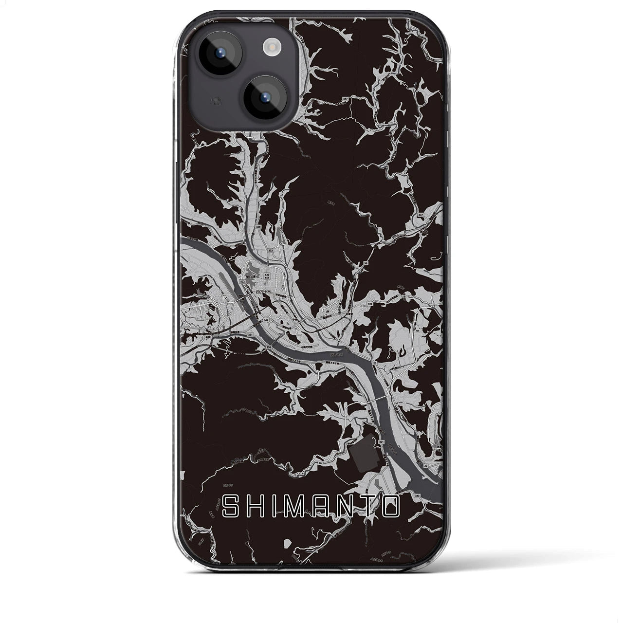 【四万十(高知県)】地図柄iPhoneケース(クリアタイプ)