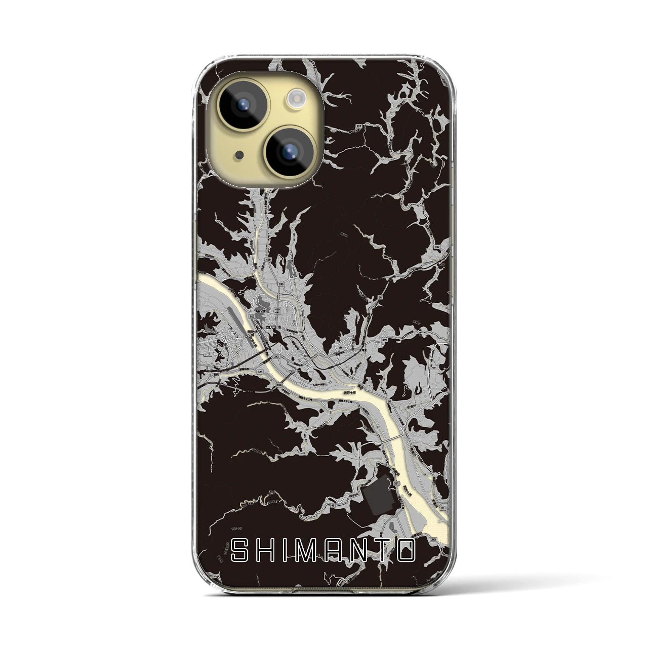 【四万十(高知県)】地図柄iPhoneケース(クリアタイプ)